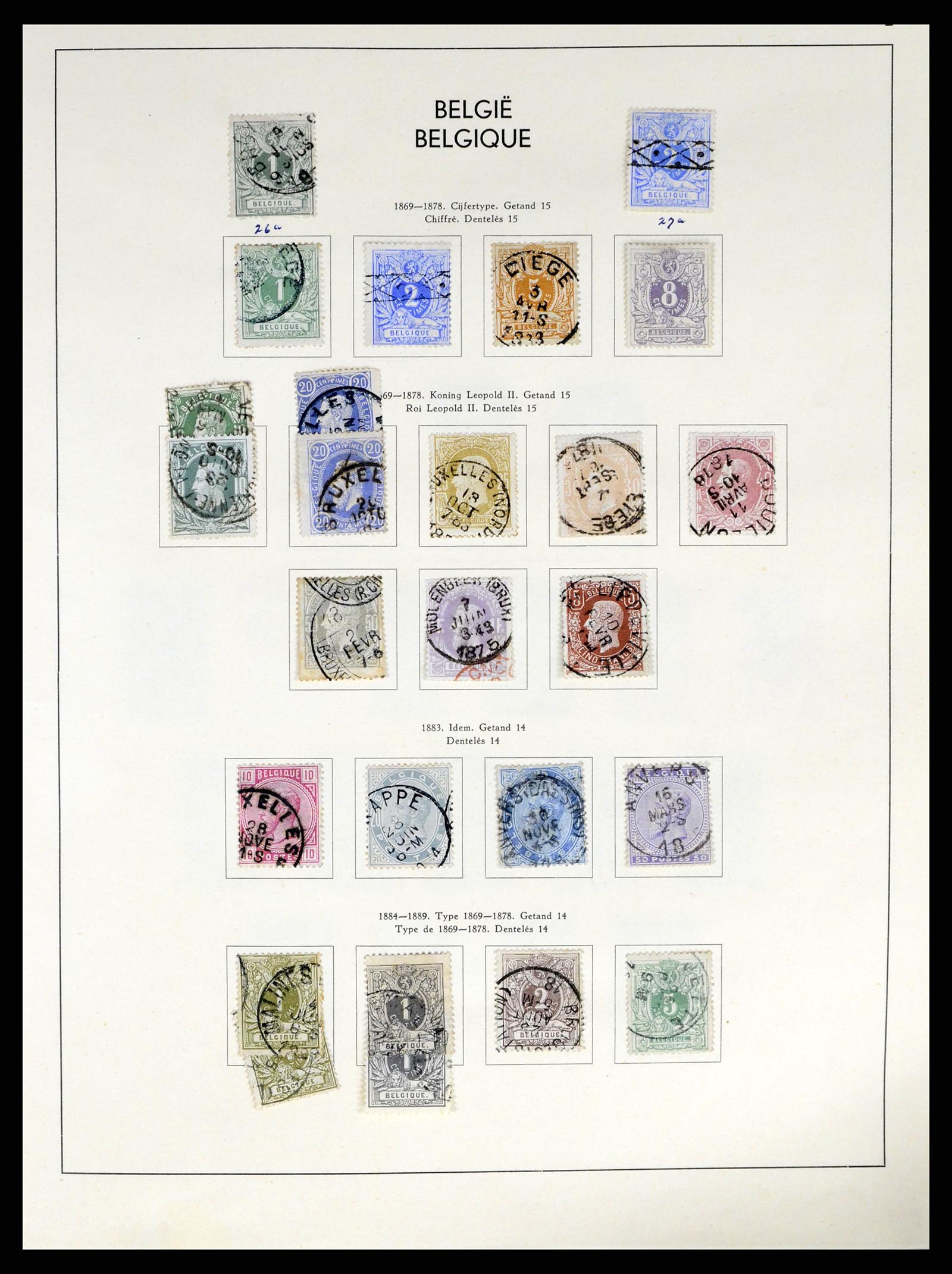 37959 003 - Postzegelverzameling 37959 België en Belgisch Congo 1849-1960.