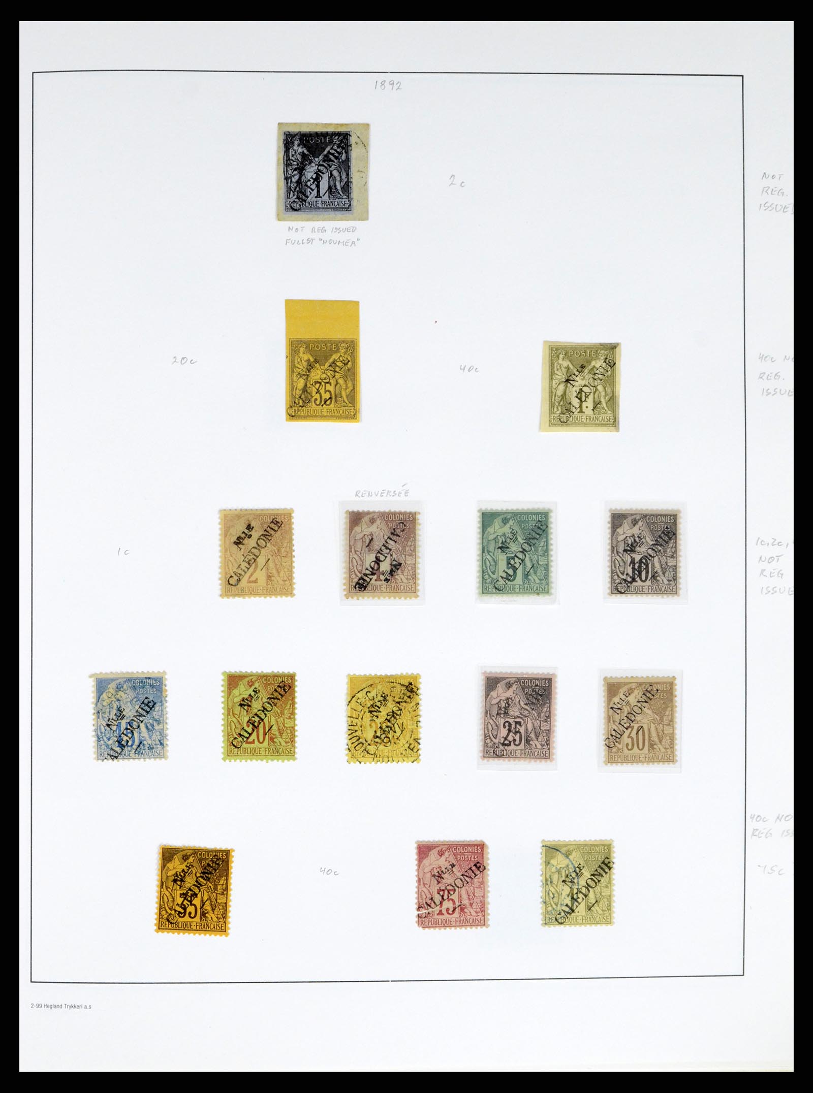 37966 005 - Postzegelverzameling 37966 Nieuw Caledonië 1854-1959.