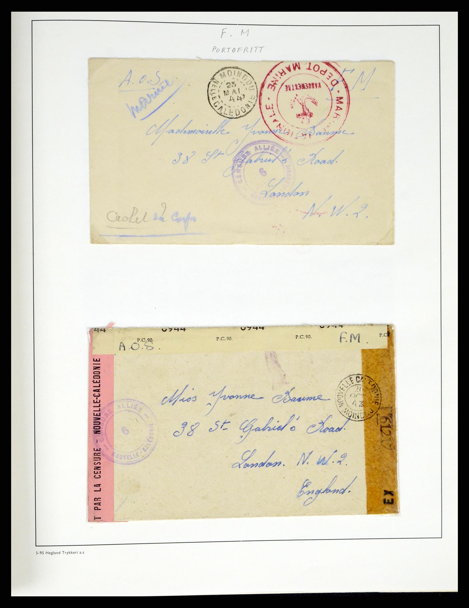 37966 041 - Postzegelverzameling 37966 Nieuw Caledonië 1854-1959.