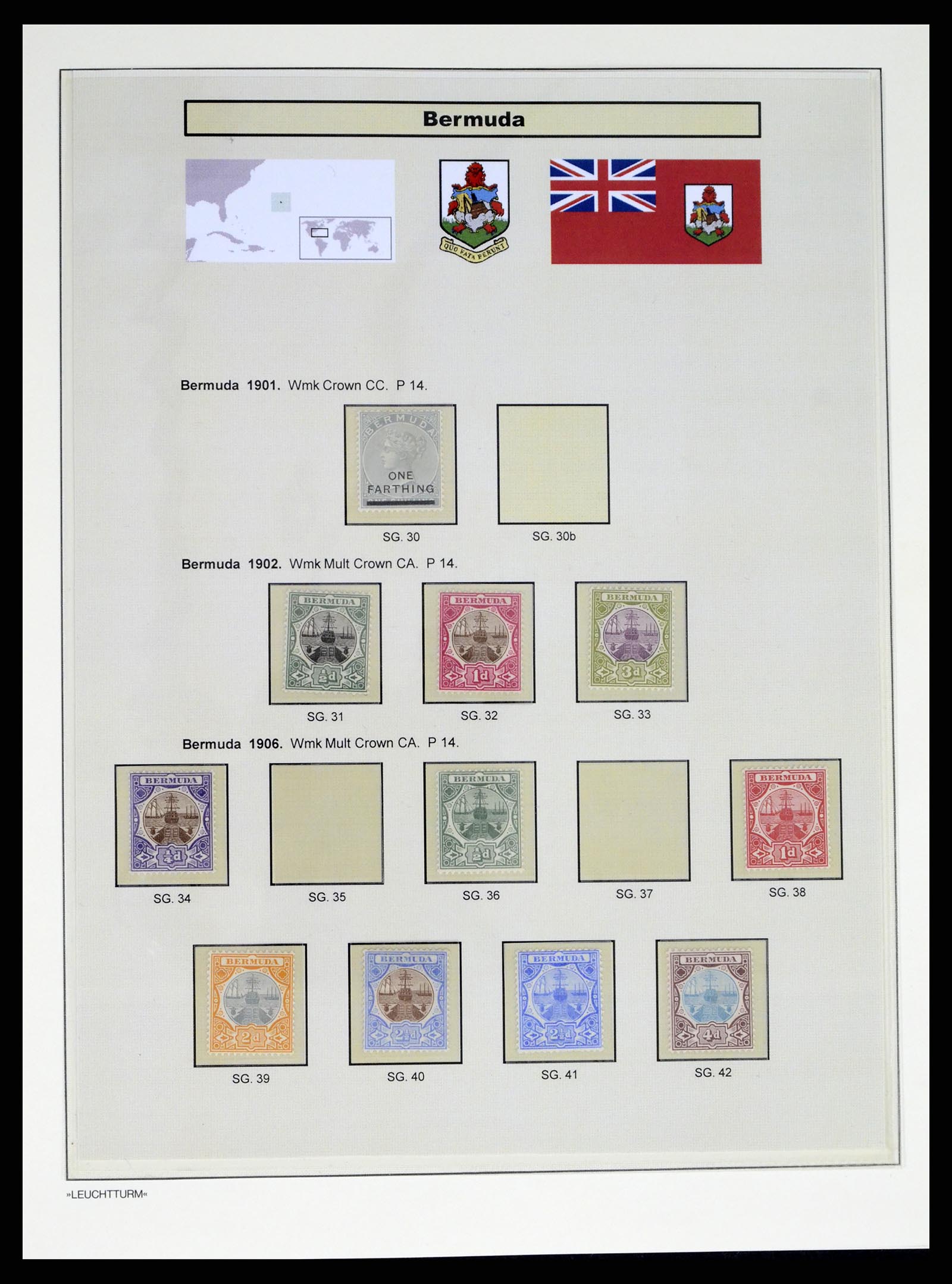 37968 004 - Postzegelverzameling 37968 Bermuda 1865-1938.