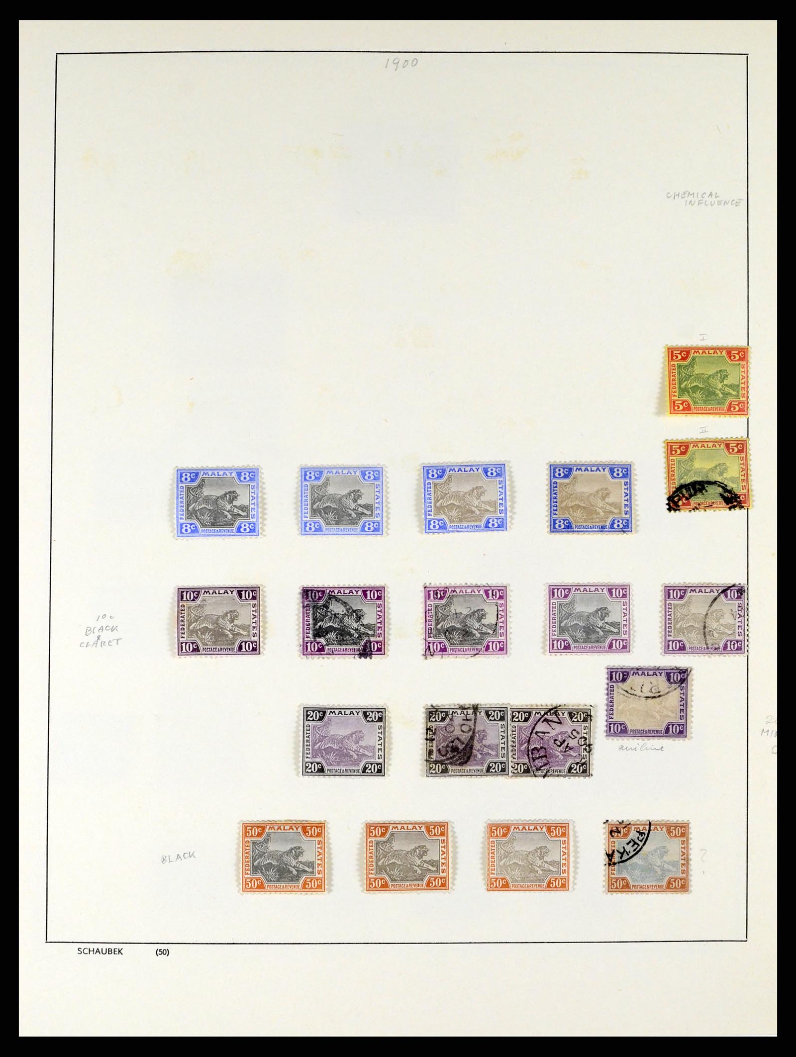 37971 005 - Stamp Collection 37971 Malaysia 1900-1920.