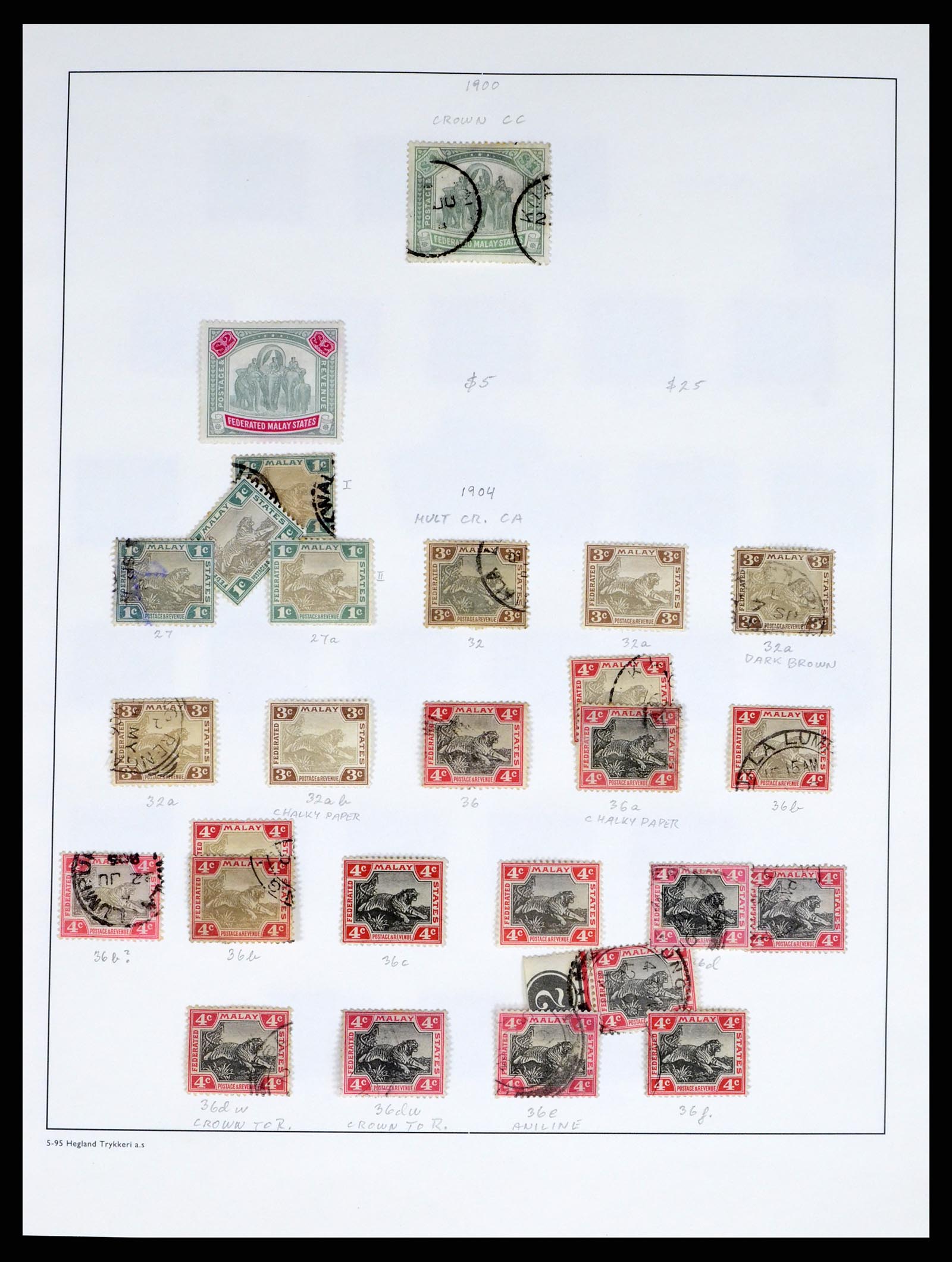 37971 006 - Postzegelverzameling 37971 Maleisië 1900-1920.