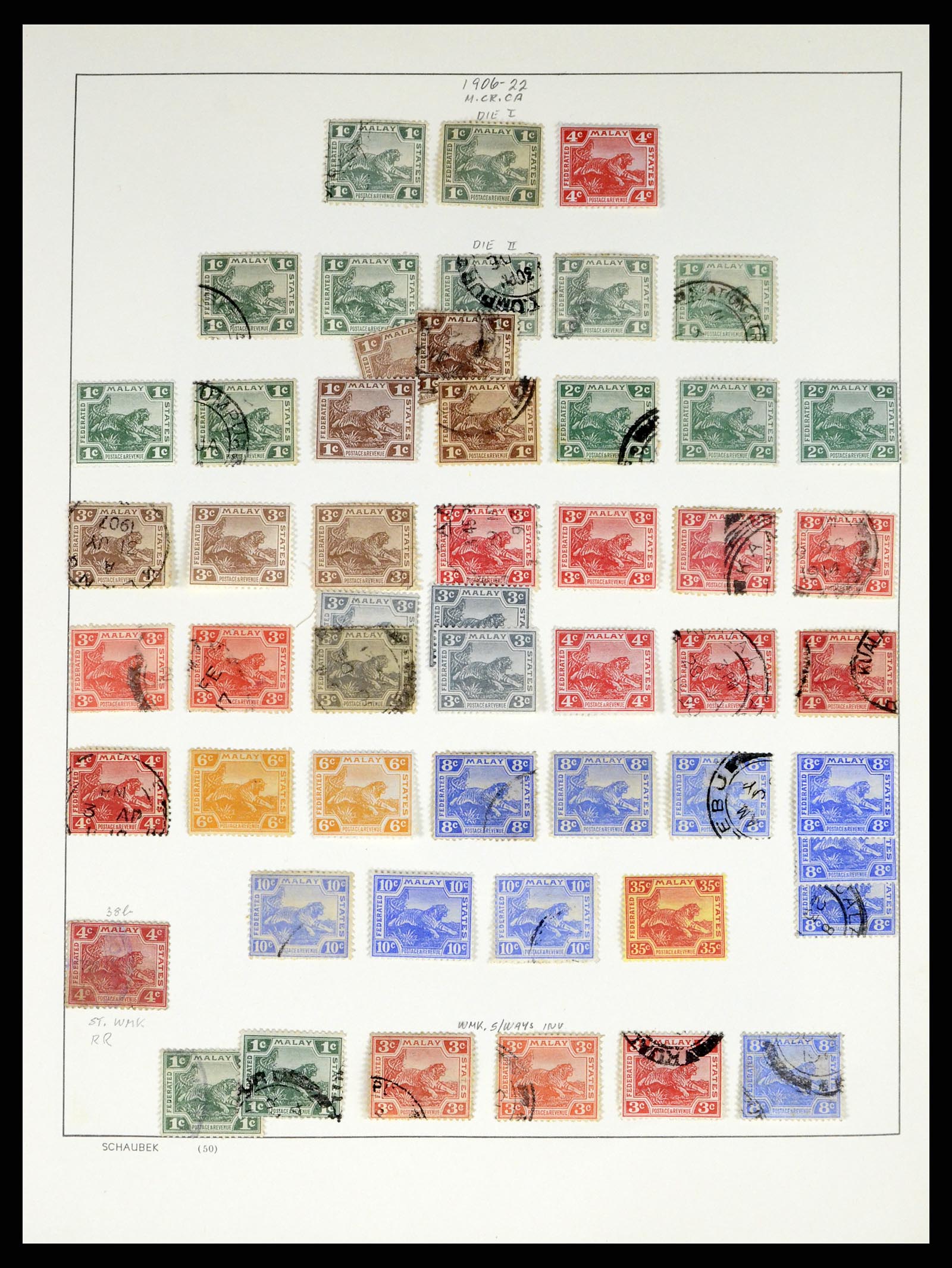 37971 010 - Stamp Collection 37971 Malaysia 1900-1920.