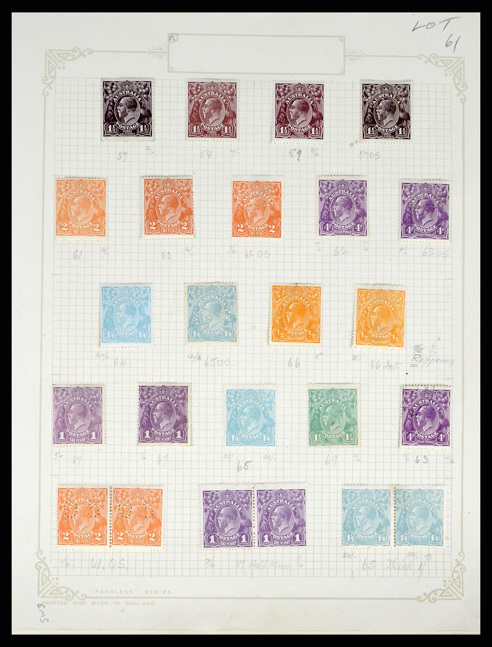37972 007 - Stamp Collection 37972 Australia 1913-1936.