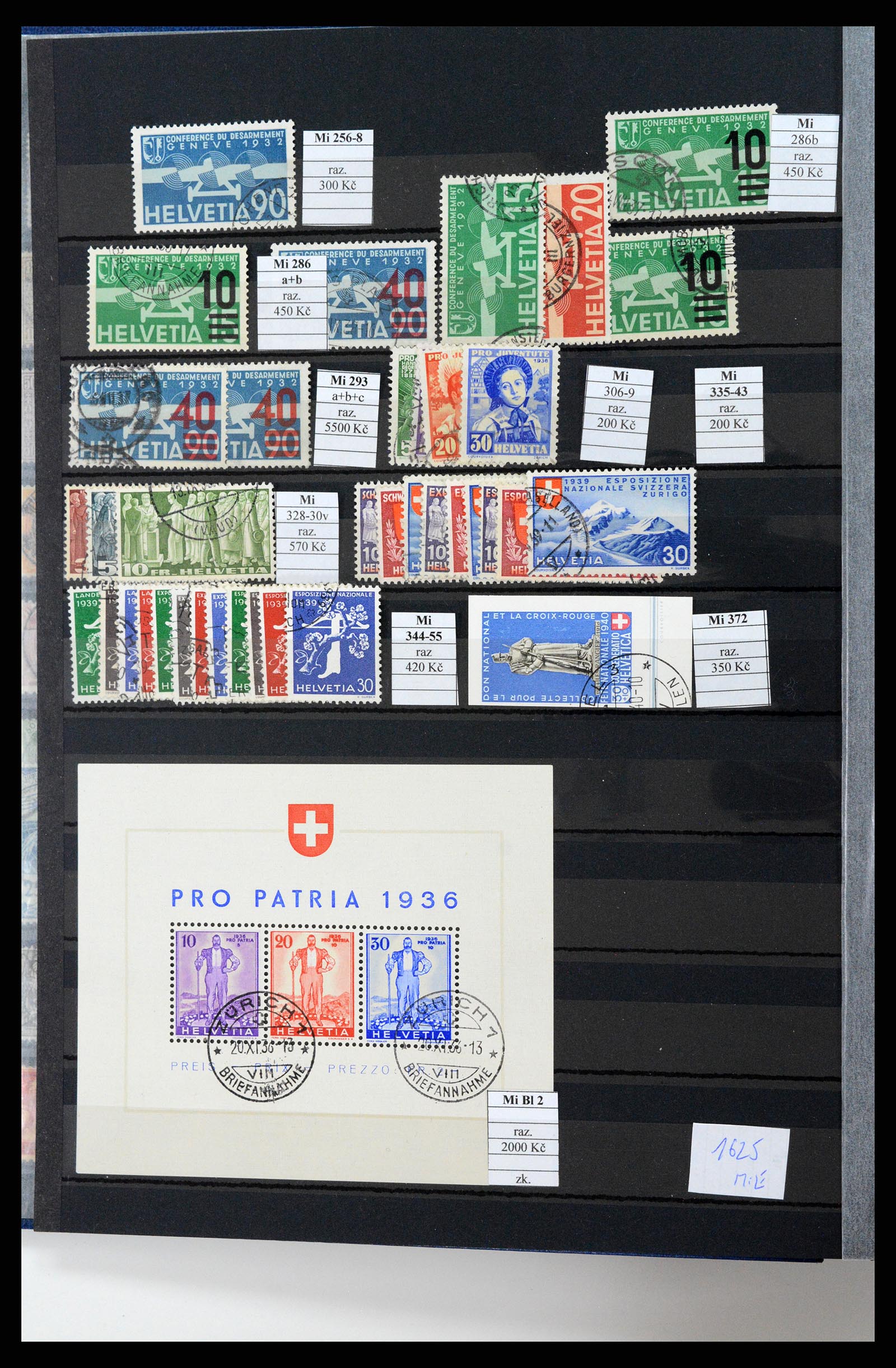 37990 004 - Stamp Collection 37990 Switzerland and Liechtenstein key stamps 1850-196