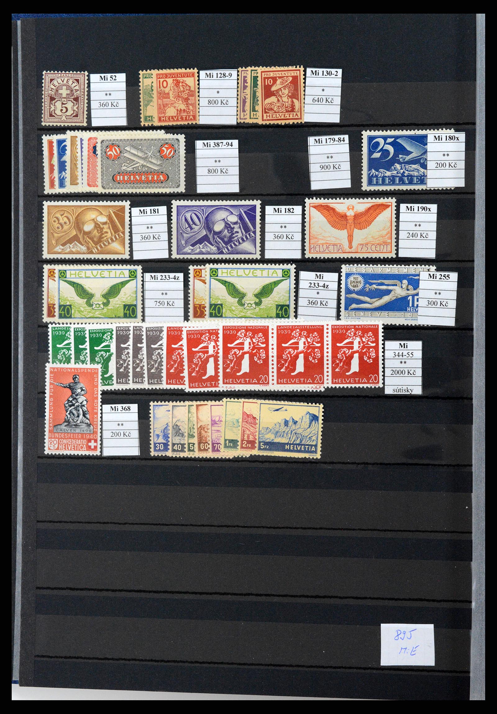 37990 006 - Stamp Collection 37990 Switzerland and Liechtenstein key stamps 1850-196