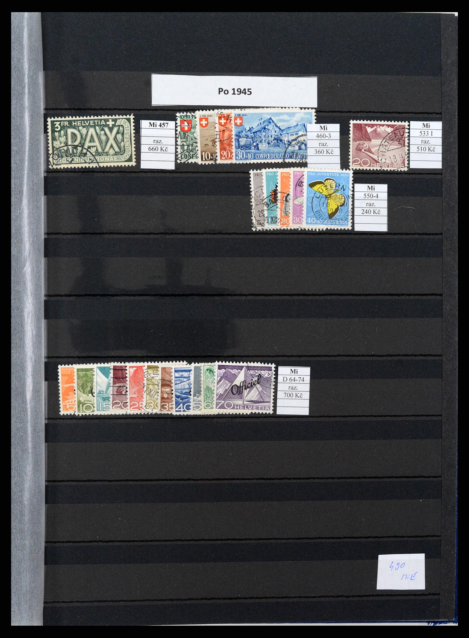 37990 009 - Stamp Collection 37990 Switzerland and Liechtenstein key stamps 1850-196