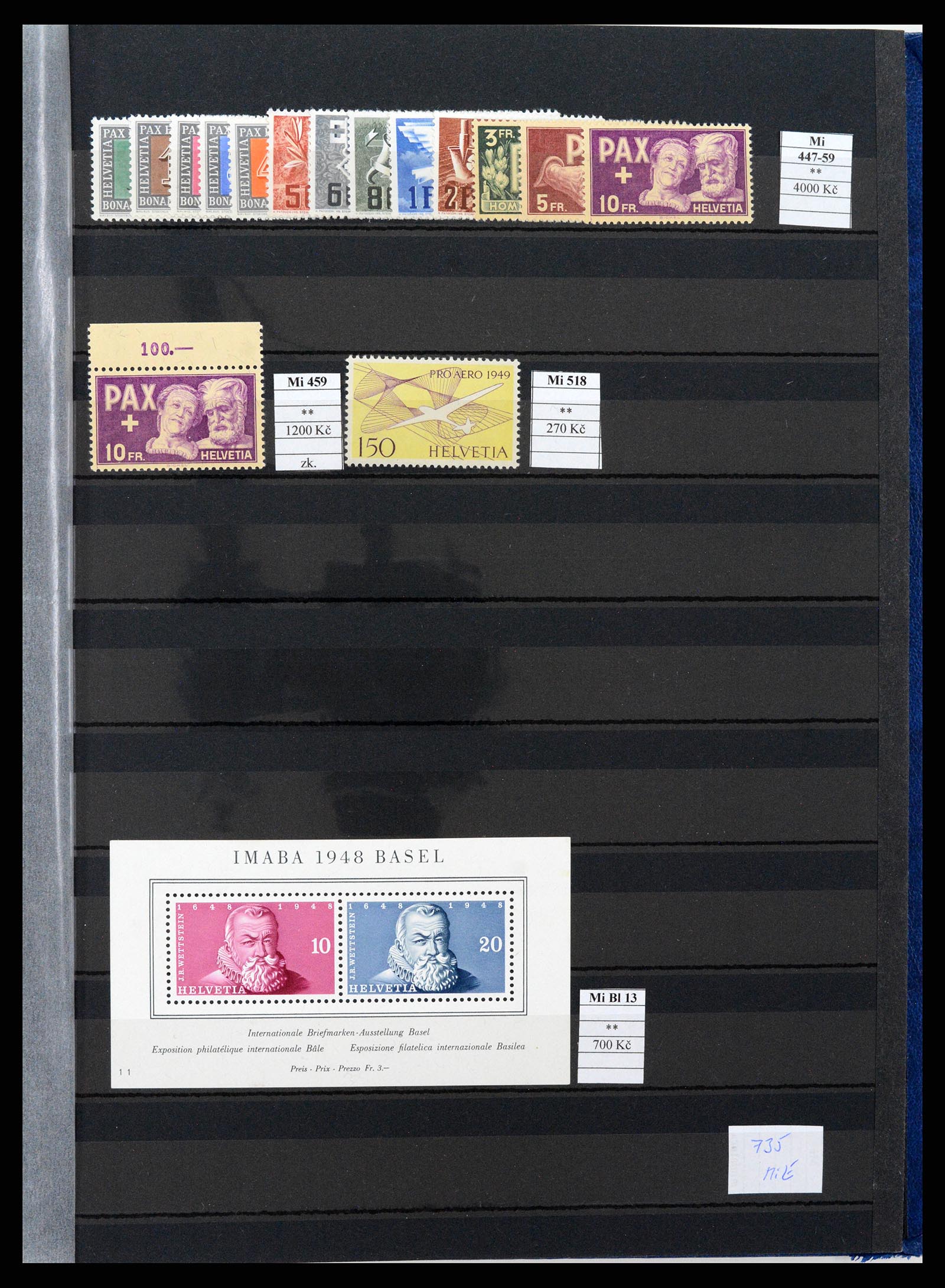 37990 011 - Stamp Collection 37990 Switzerland and Liechtenstein key stamps 1850-196