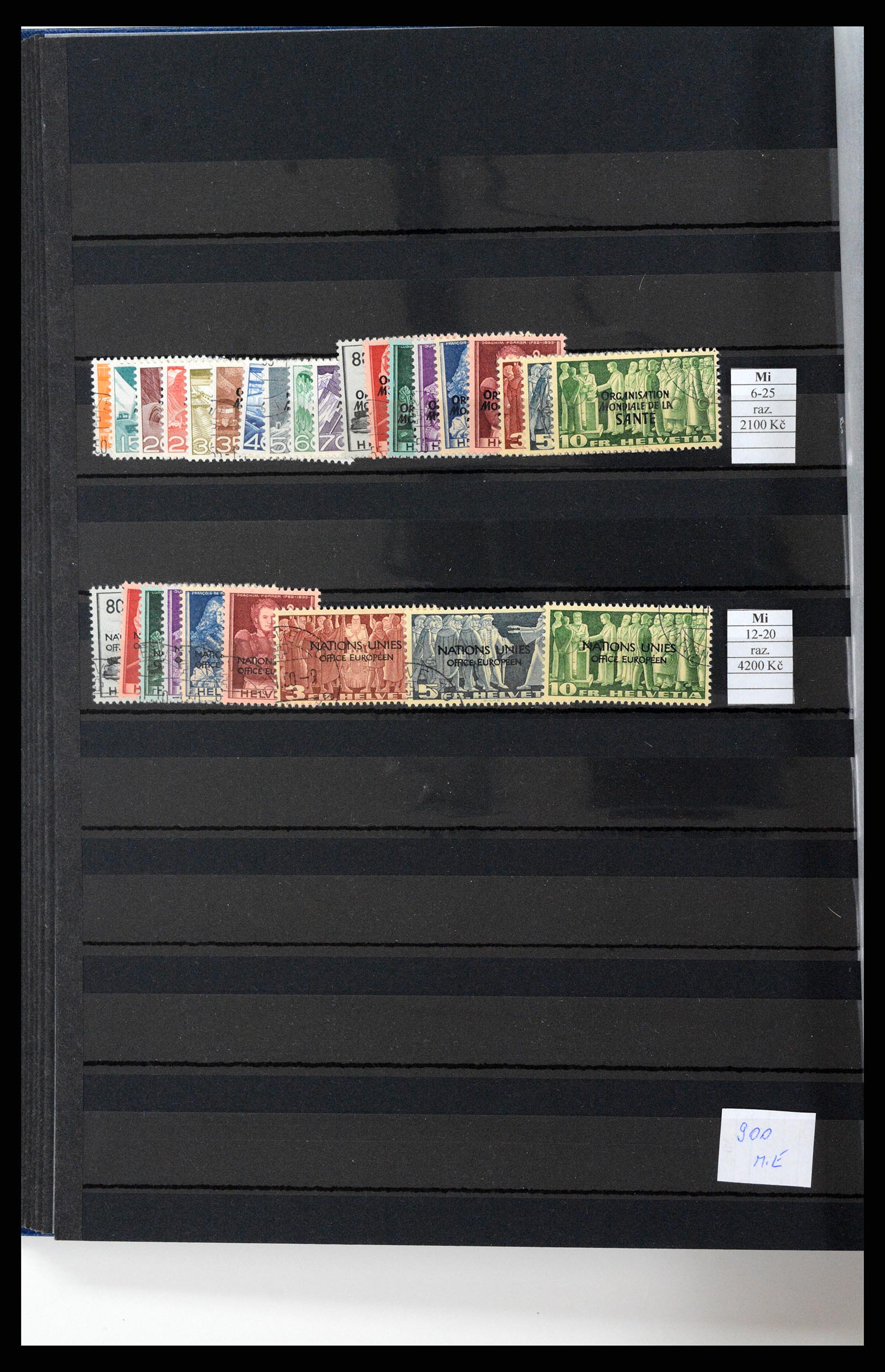37990 014 - Stamp Collection 37990 Switzerland and Liechtenstein key stamps 1850-196