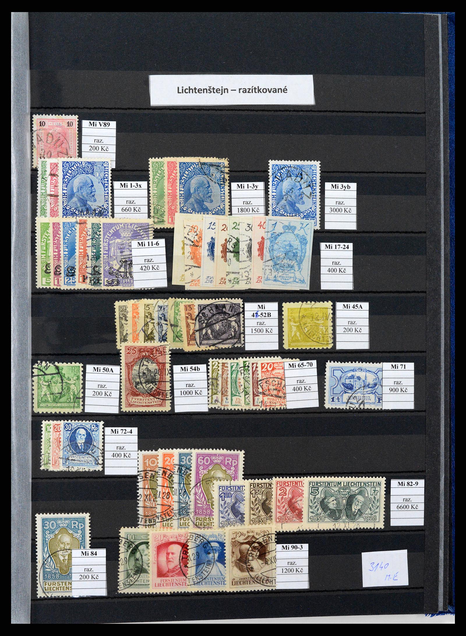 37990 015 - Stamp Collection 37990 Switzerland and Liechtenstein key stamps 1850-196