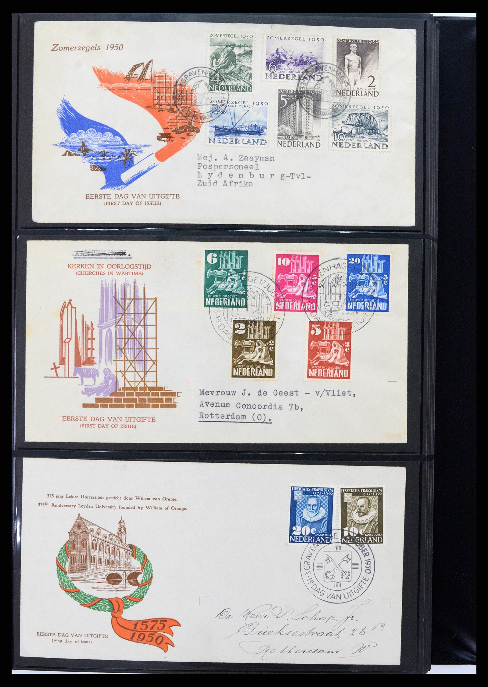 37992 001 - Postzegelverzameling 37992 Nederland FDC's 1950-1973.
