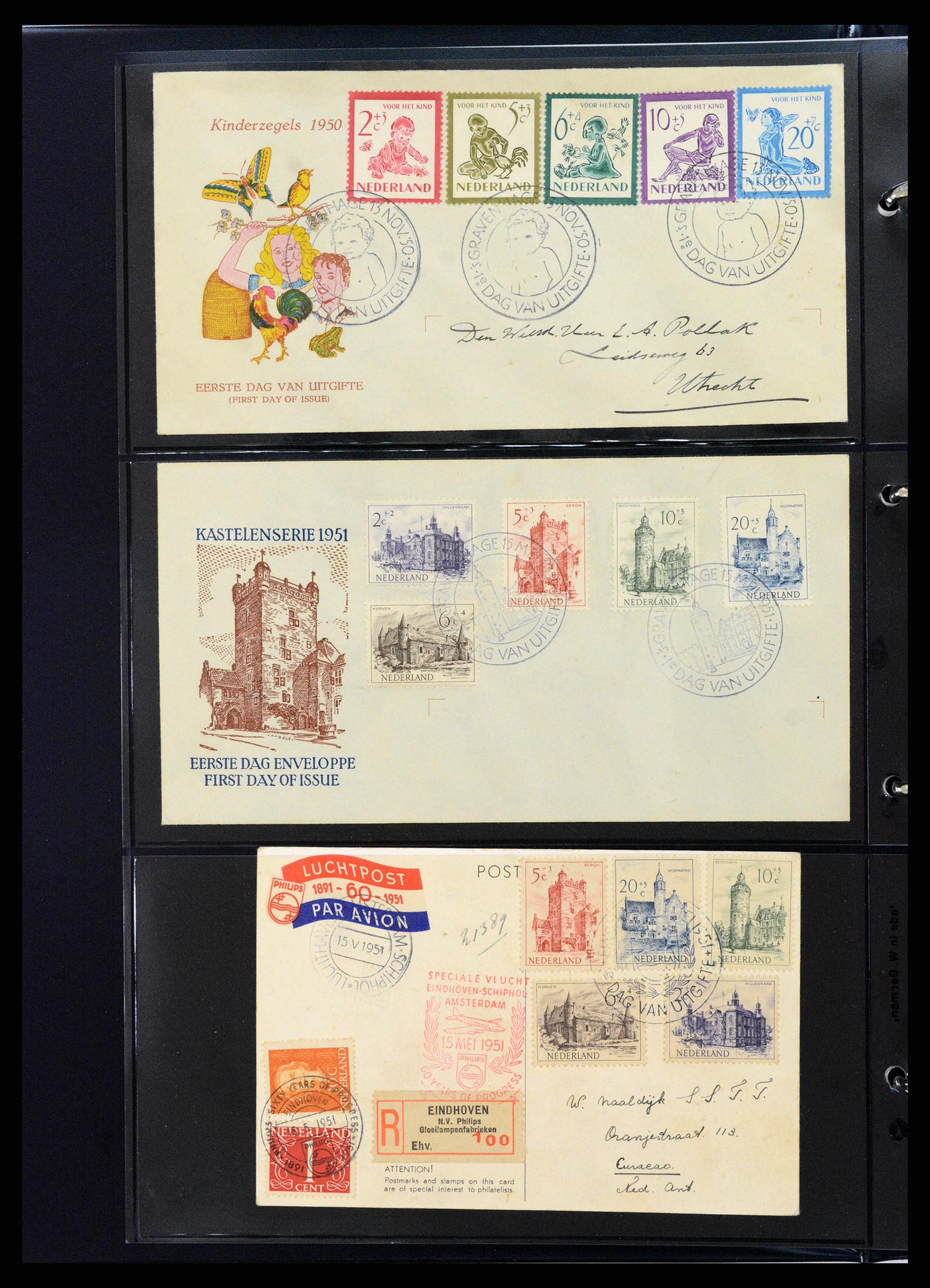 37992 002 - Postzegelverzameling 37992 Nederland FDC's 1950-1973.