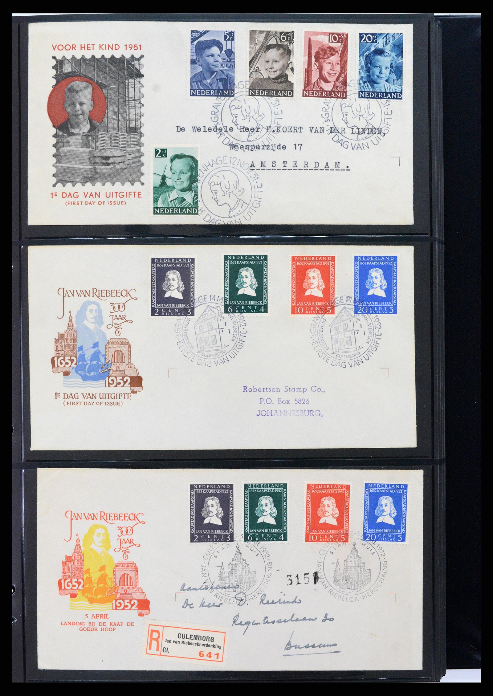 37992 003 - Postzegelverzameling 37992 Nederland FDC's 1950-1973.