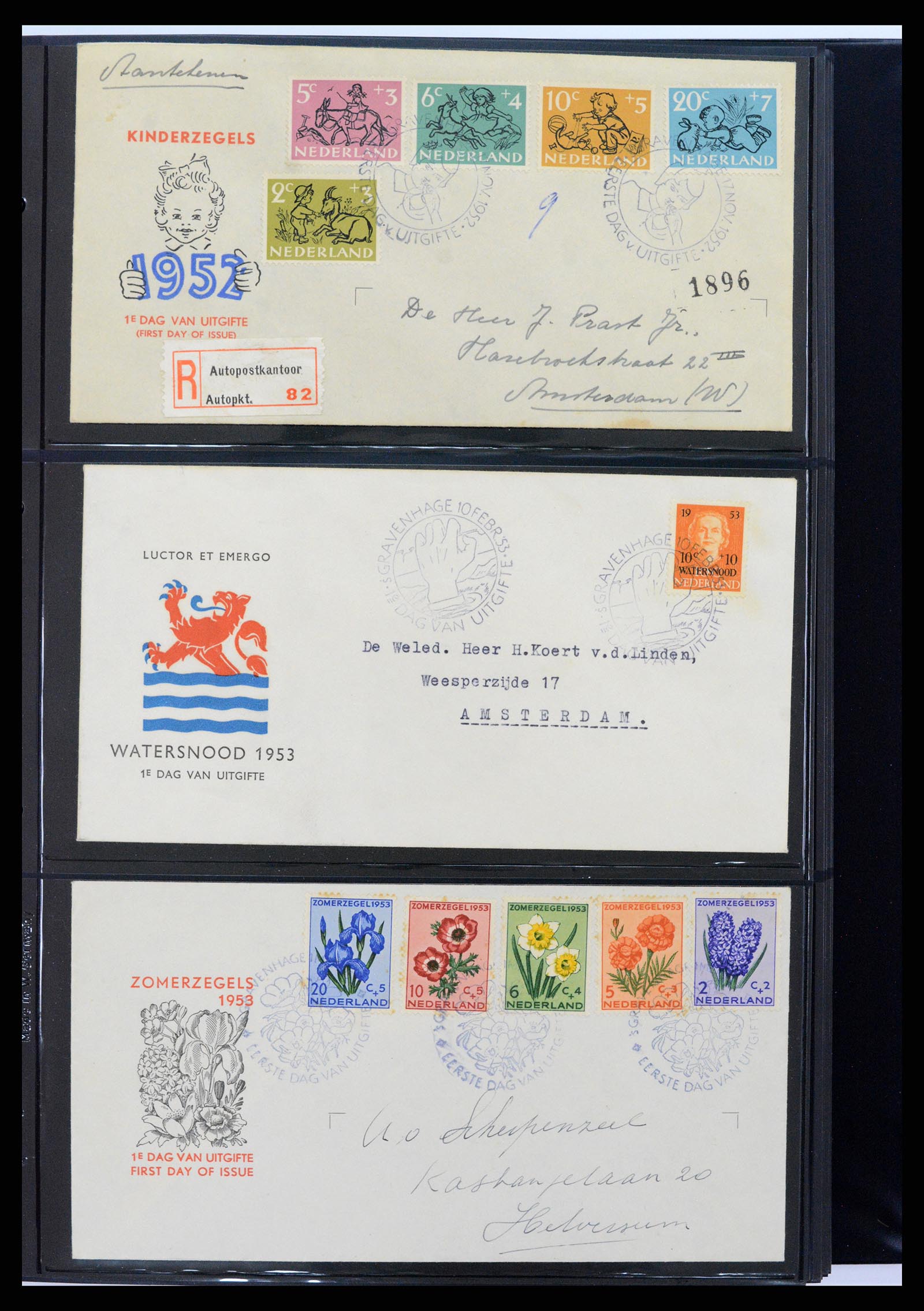 37992 005 - Postzegelverzameling 37992 Nederland FDC's 1950-1973.