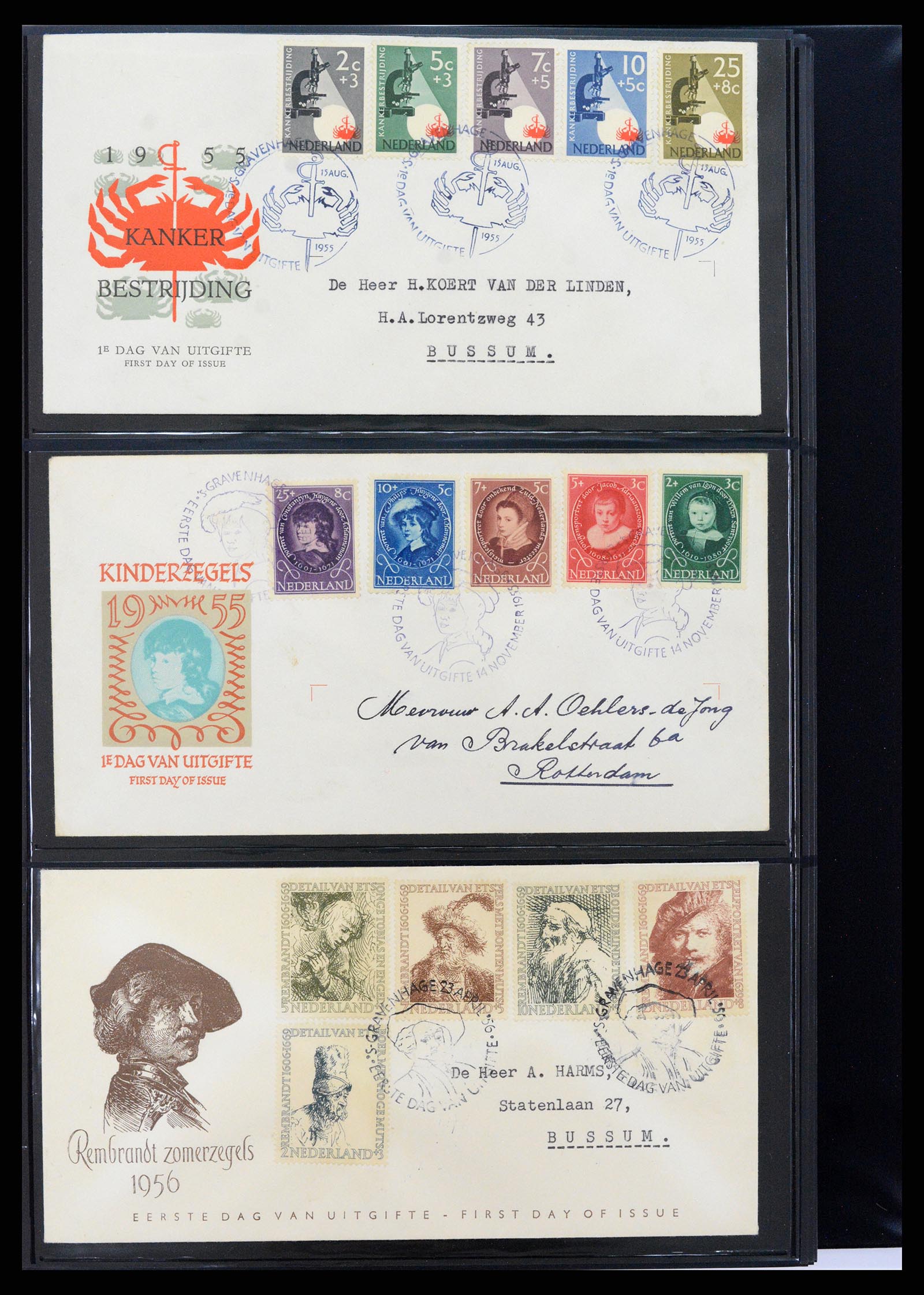 37992 009 - Postzegelverzameling 37992 Nederland FDC's 1950-1973.