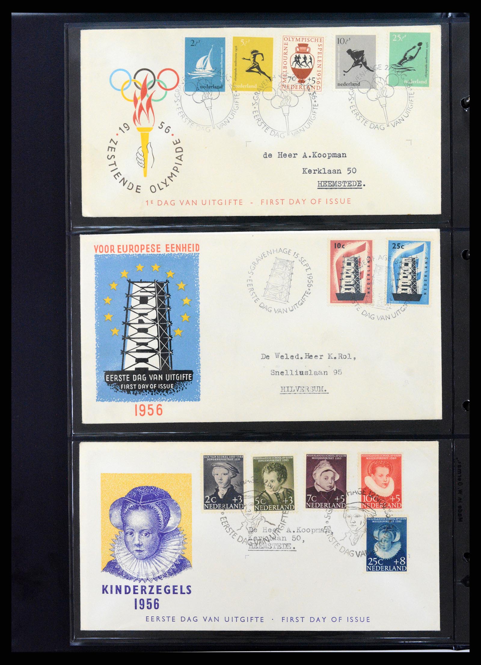 37992 010 - Postzegelverzameling 37992 Nederland FDC's 1950-1973.