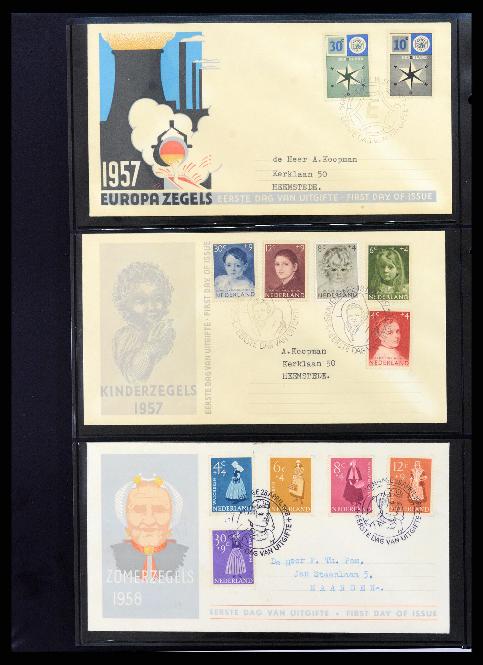 37992 012 - Postzegelverzameling 37992 Nederland FDC's 1950-1973.