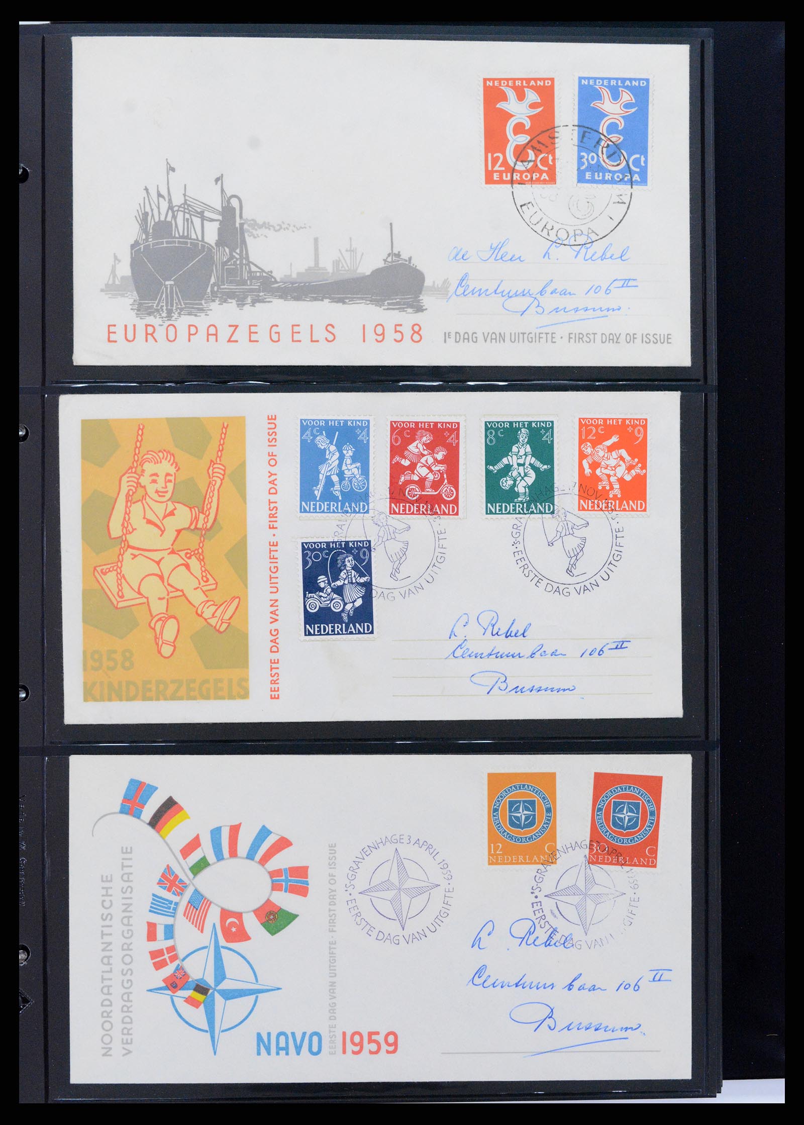 37992 013 - Postzegelverzameling 37992 Nederland FDC's 1950-1973.