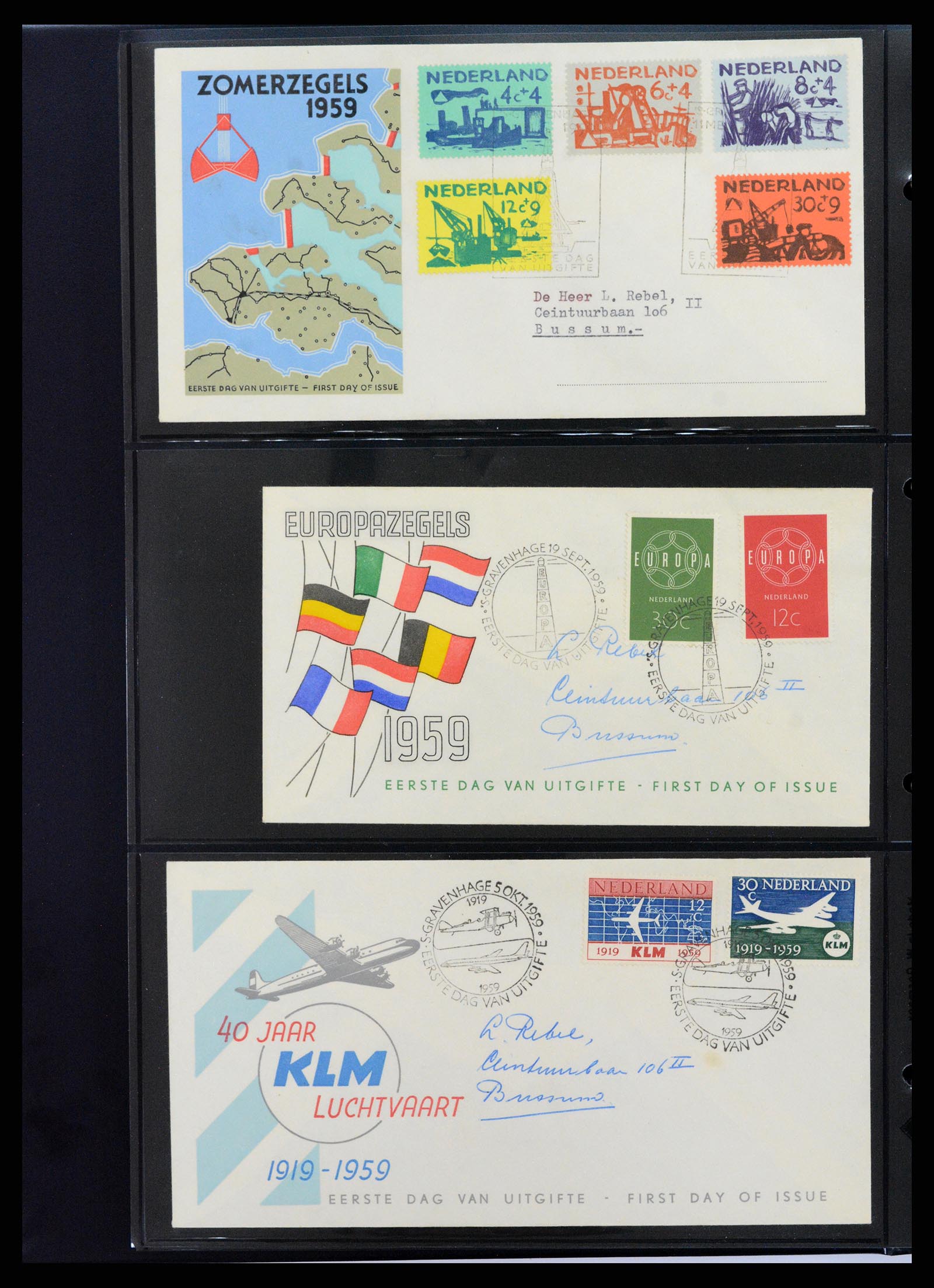 37992 014 - Postzegelverzameling 37992 Nederland FDC's 1950-1973.