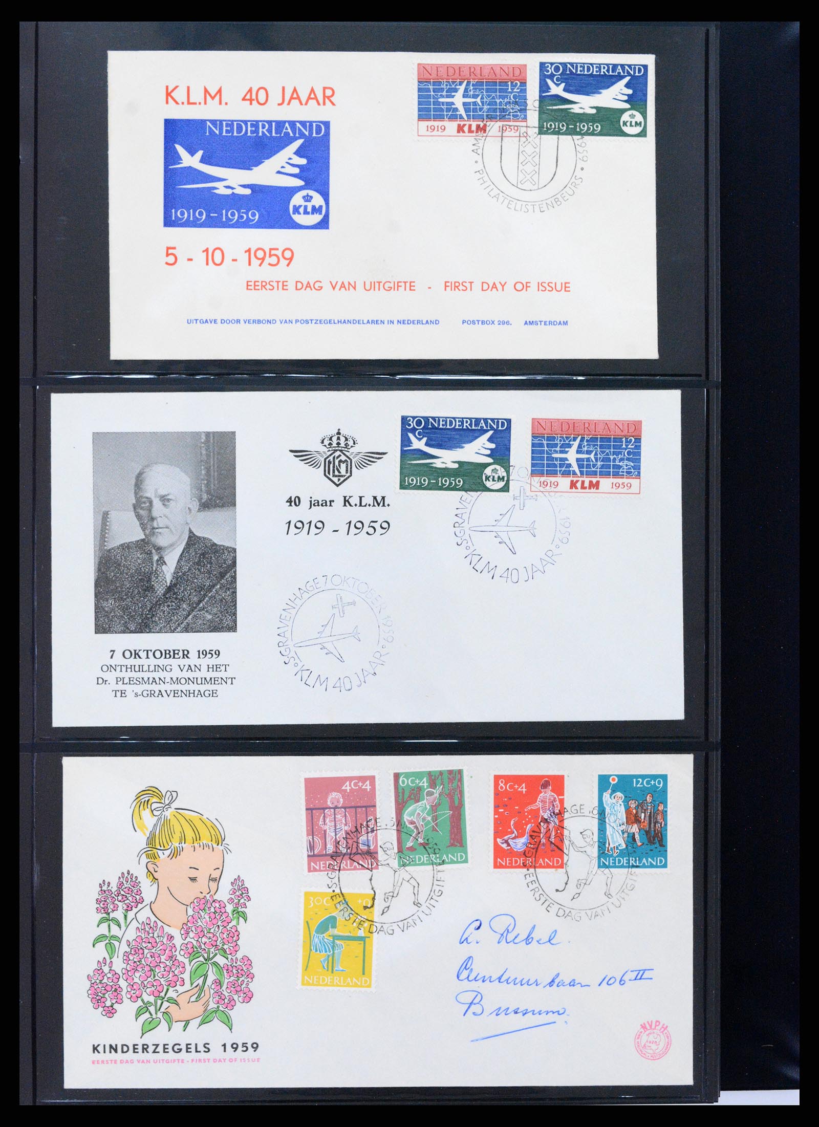 37992 015 - Postzegelverzameling 37992 Nederland FDC's 1950-1973.