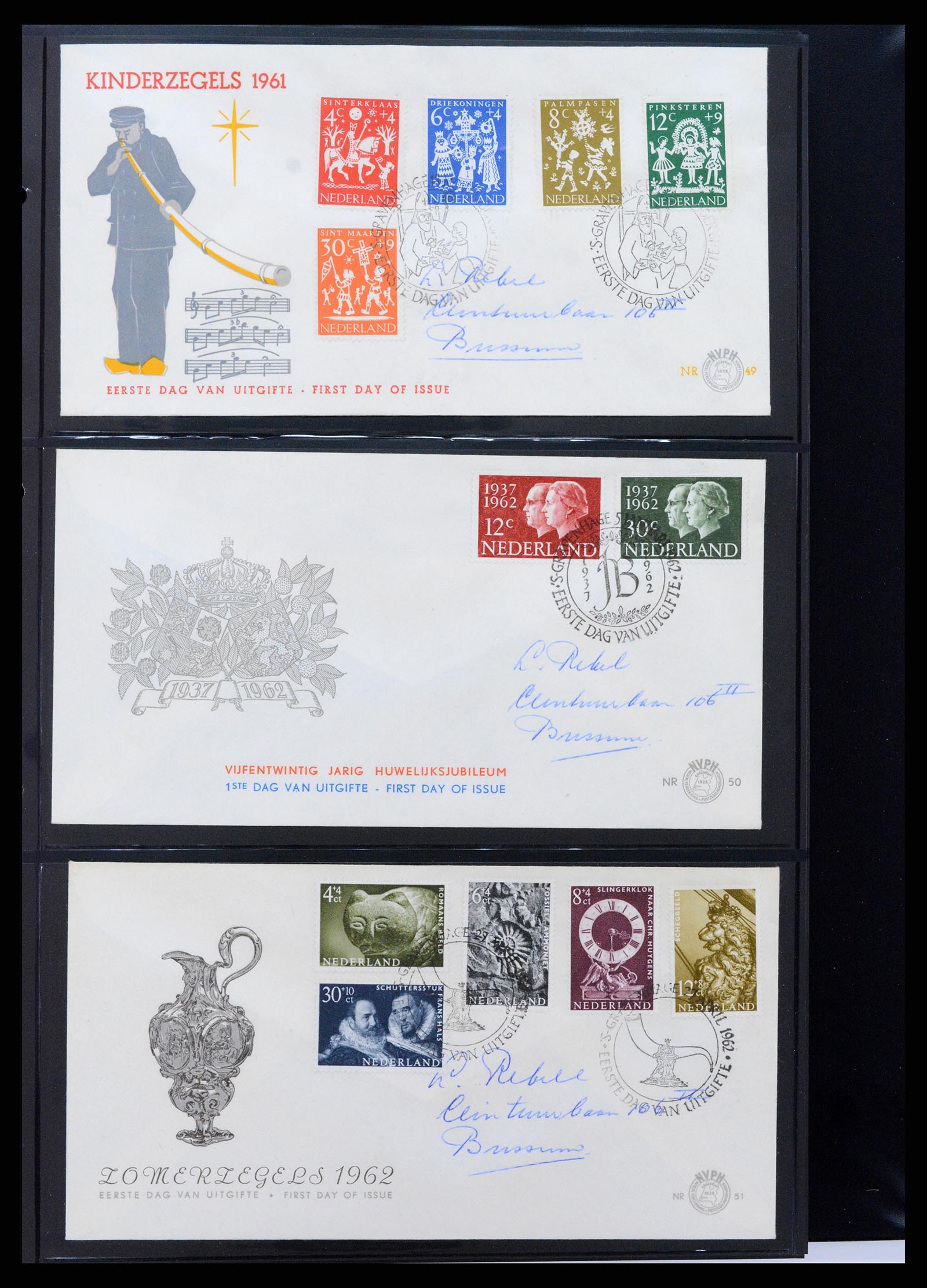 37992 019 - Postzegelverzameling 37992 Nederland FDC's 1950-1973.