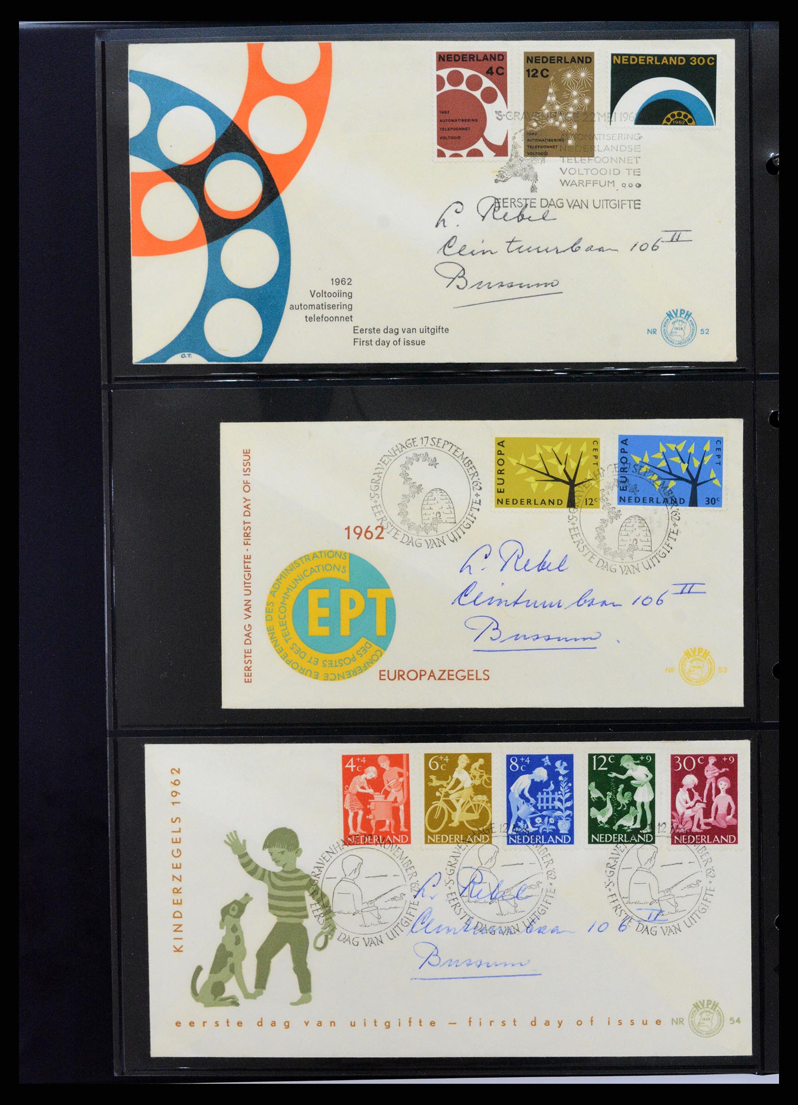 37992 020 - Postzegelverzameling 37992 Nederland FDC's 1950-1973.