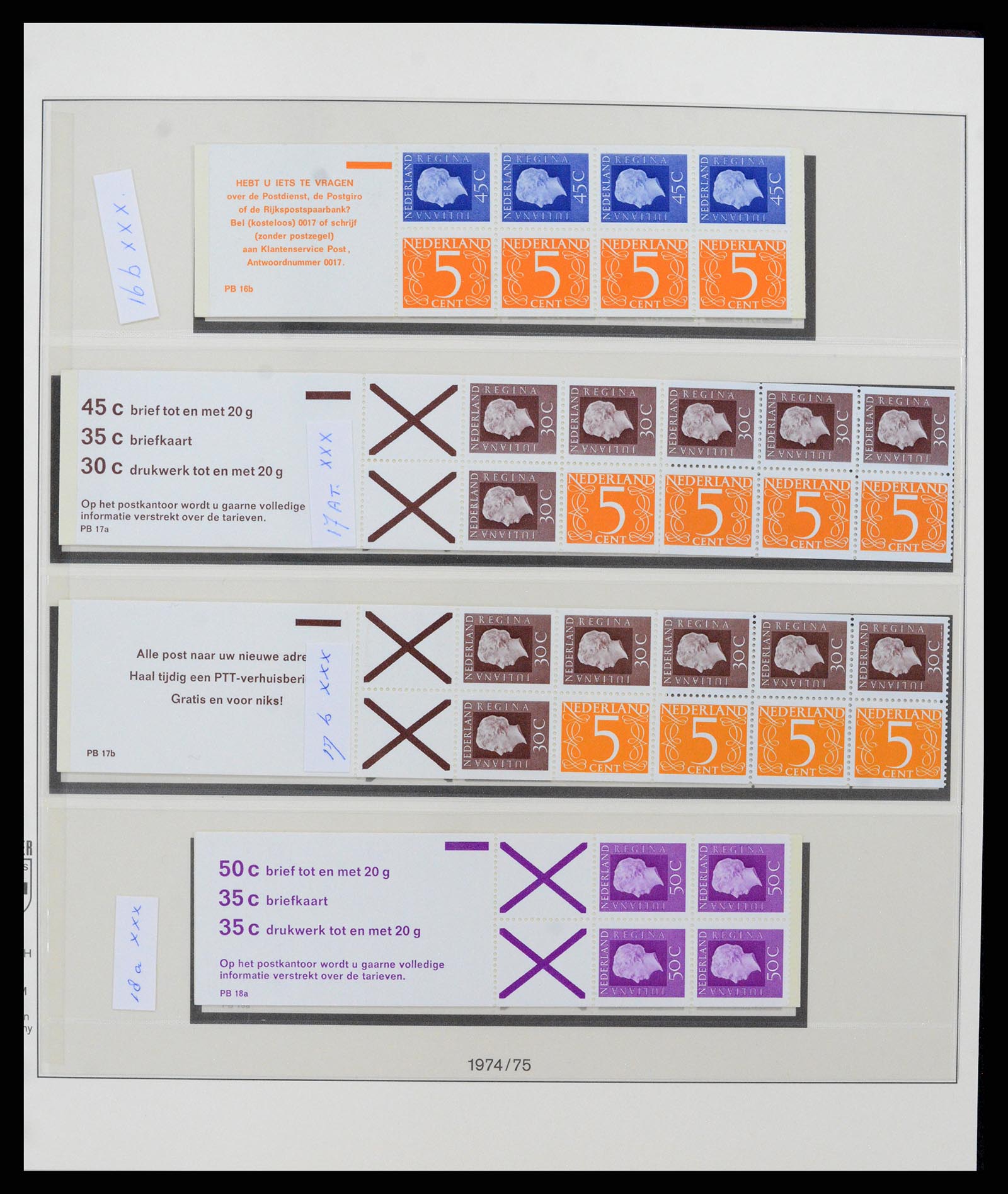 37994 015 - Postzegelverzameling 37994 Nederland automaatboekjes 1964-2002.