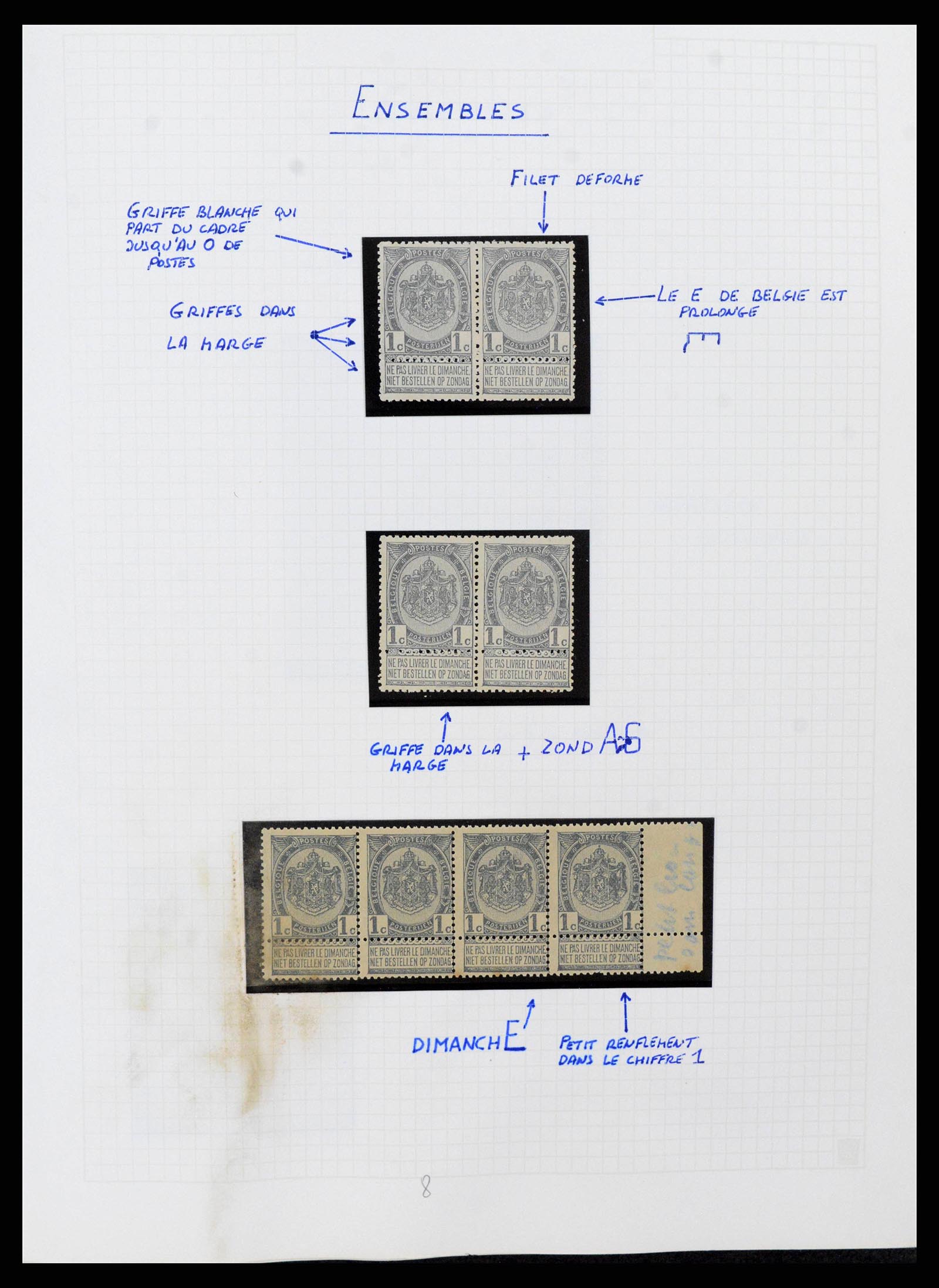 38023 0001 - Stamp collection 38023 Belgium 1893-1900.