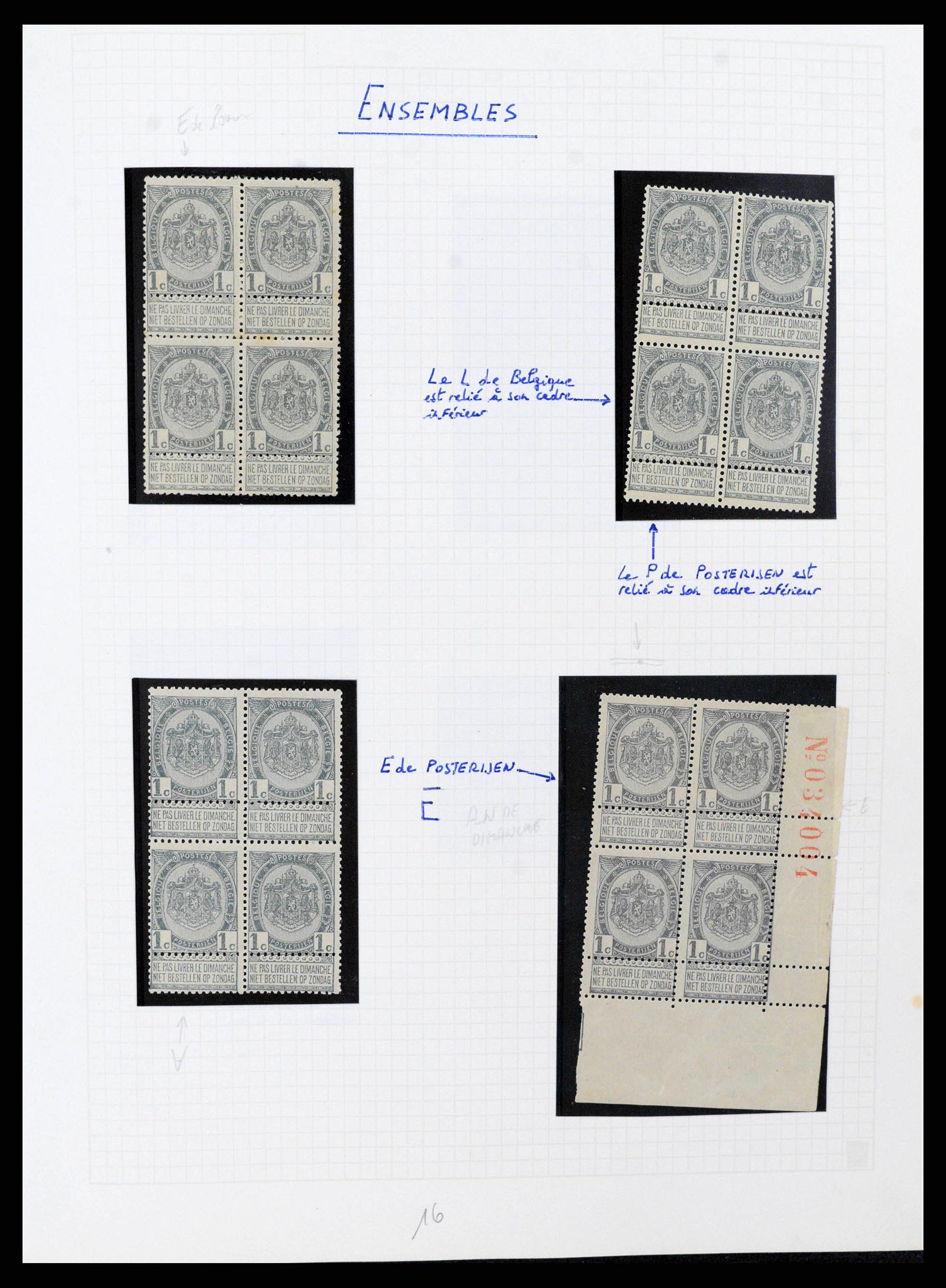 38023 0009 - Stamp collection 38023 Belgium 1893-1900.