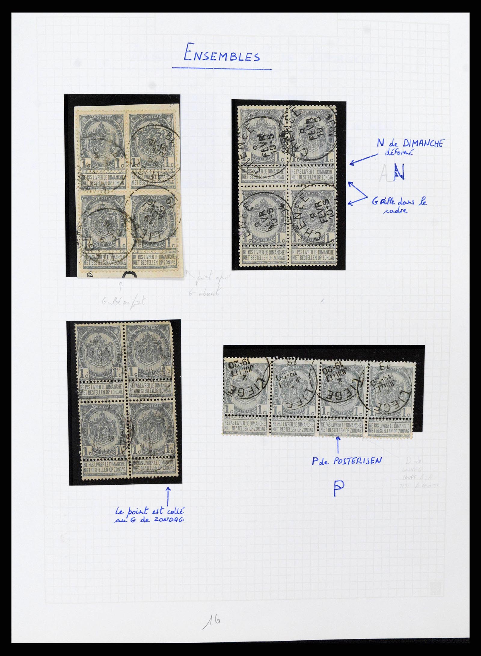38023 0010 - Stamp collection 38023 Belgium 1893-1900.