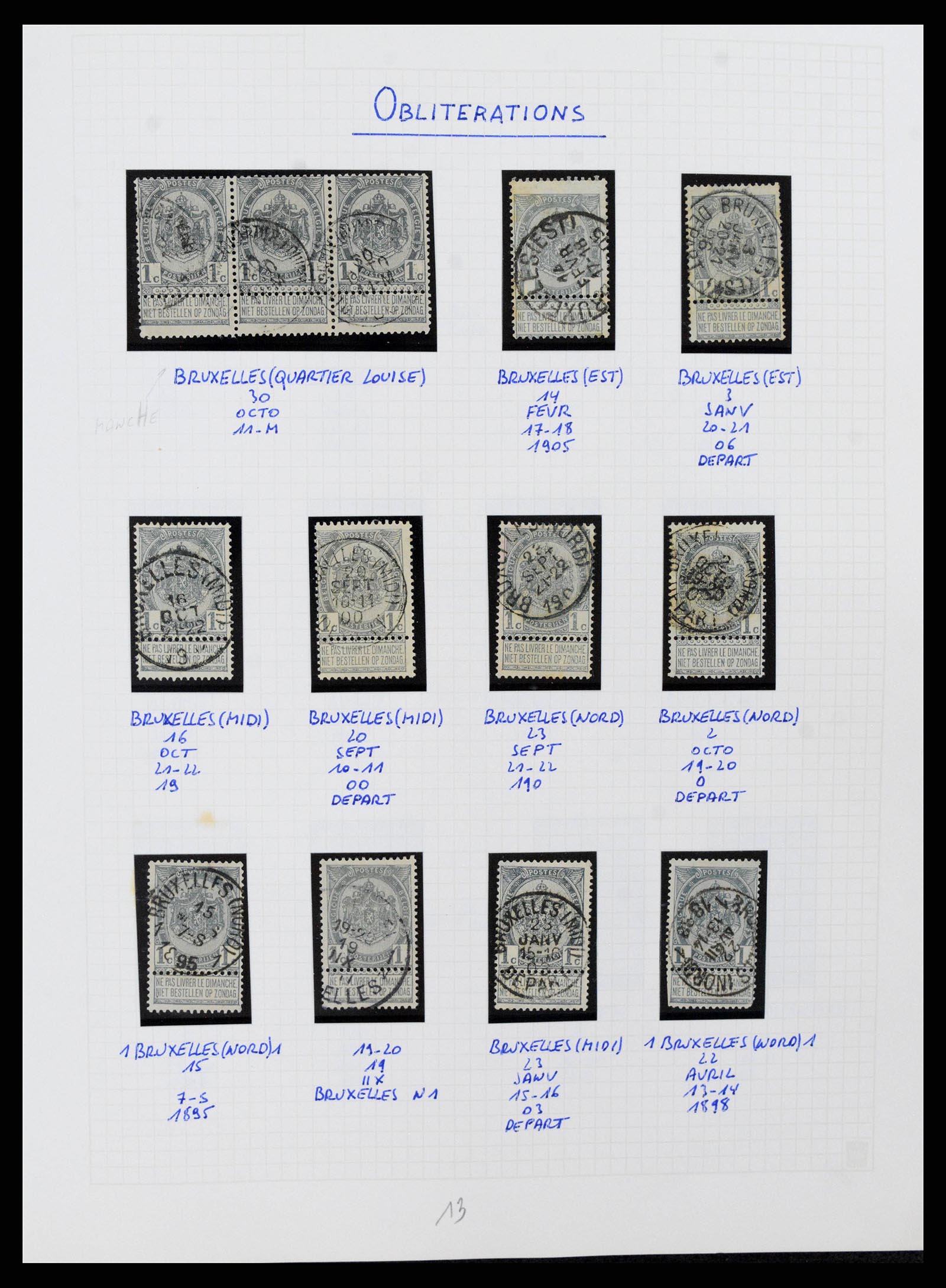 38023 0016 - Stamp collection 38023 Belgium 1893-1900.