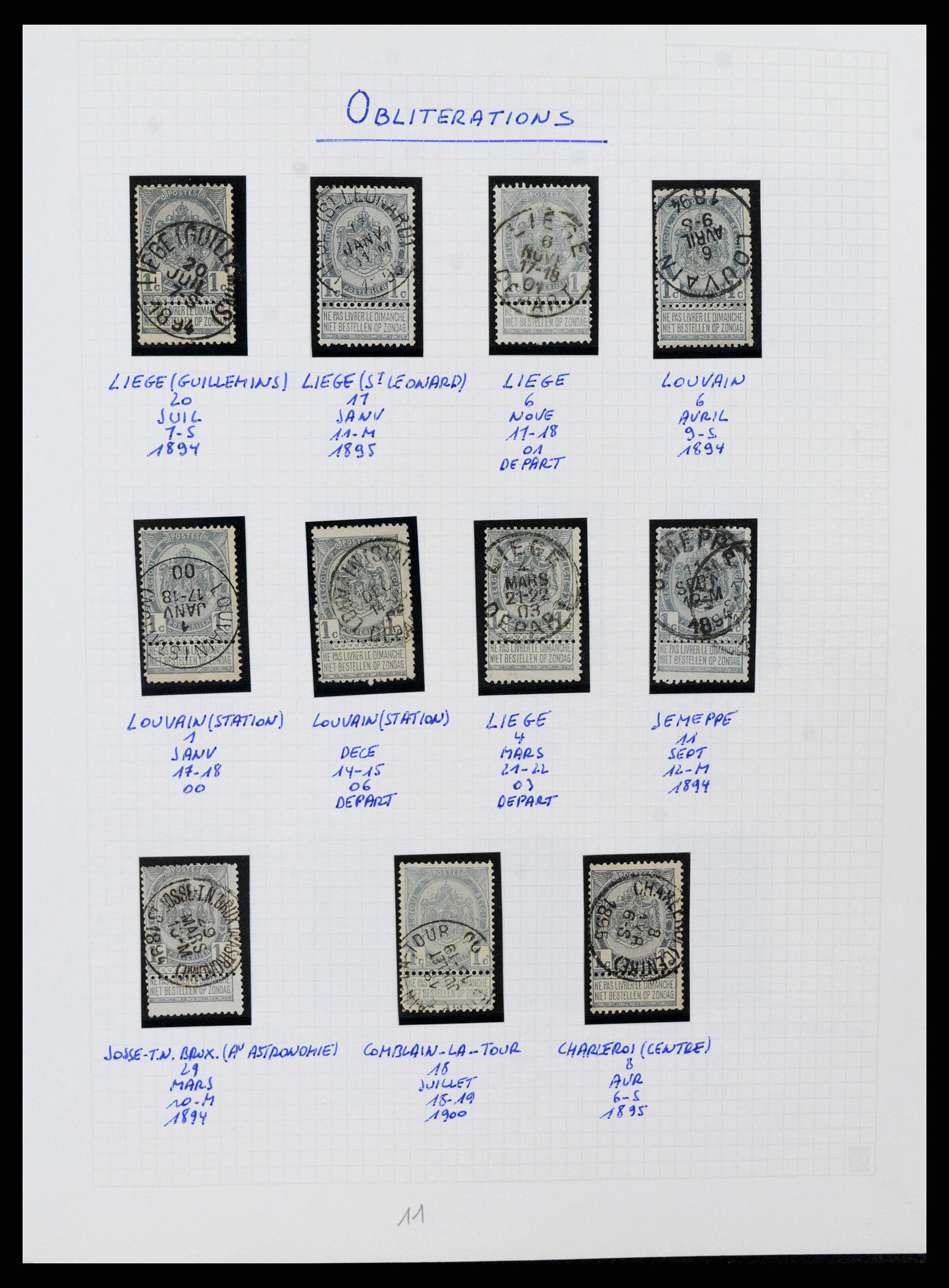 38023 0024 - Stamp collection 38023 Belgium 1893-1900.