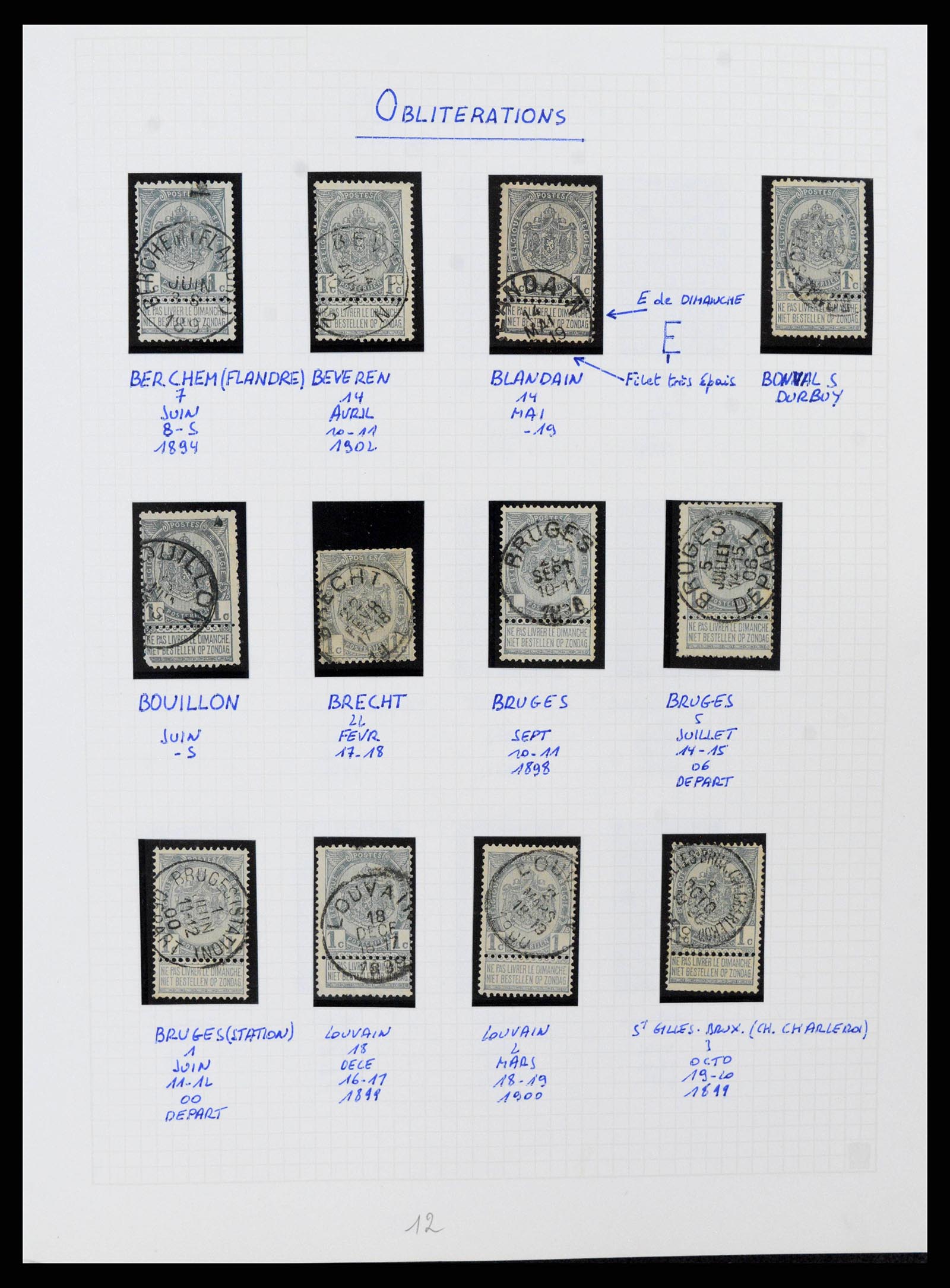 38023 0025 - Stamp collection 38023 Belgium 1893-1900.