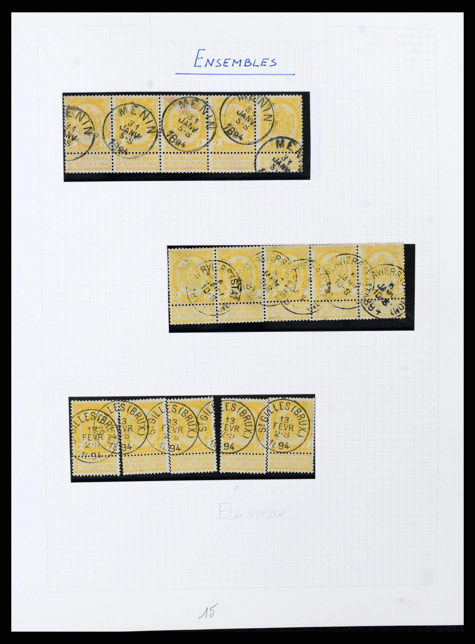 38023 0046 - Postzegelverzameling 38023 België 1893-1900.
