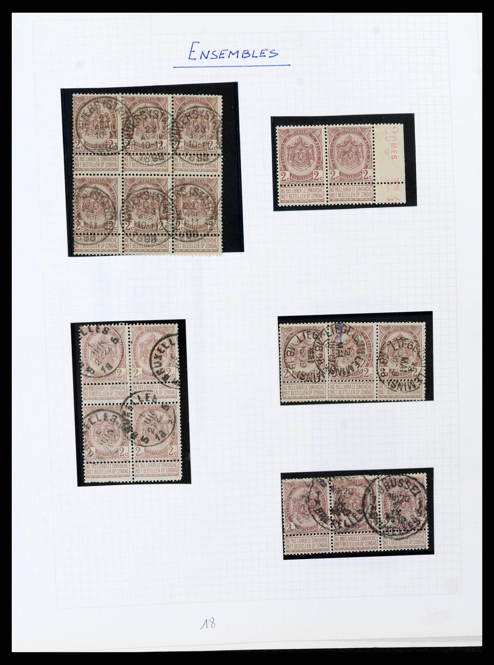 38023 0050 - Stamp collection 38023 Belgium 1893-1900.