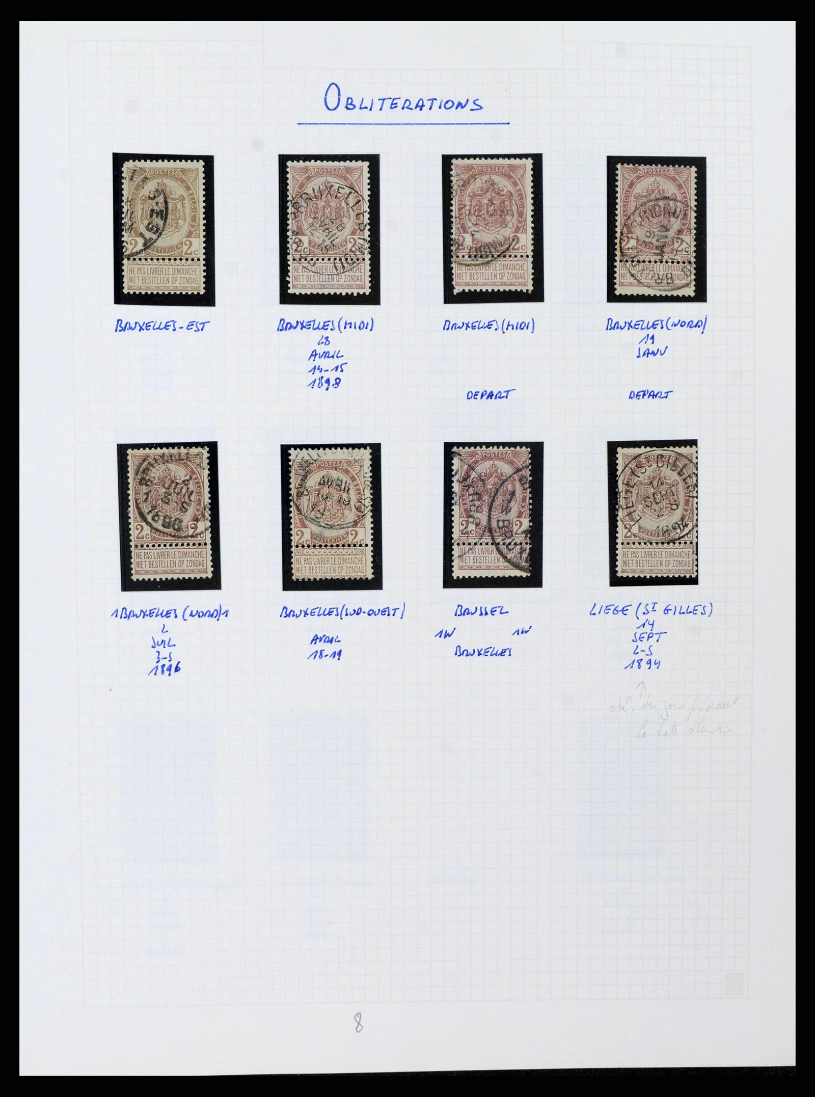 38023 0055 - Stamp collection 38023 Belgium 1893-1900.