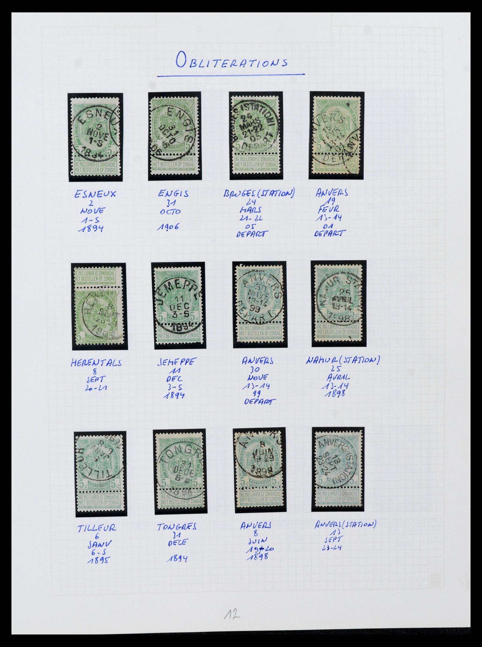 38023 0070 - Postzegelverzameling 38023 België 1893-1900.