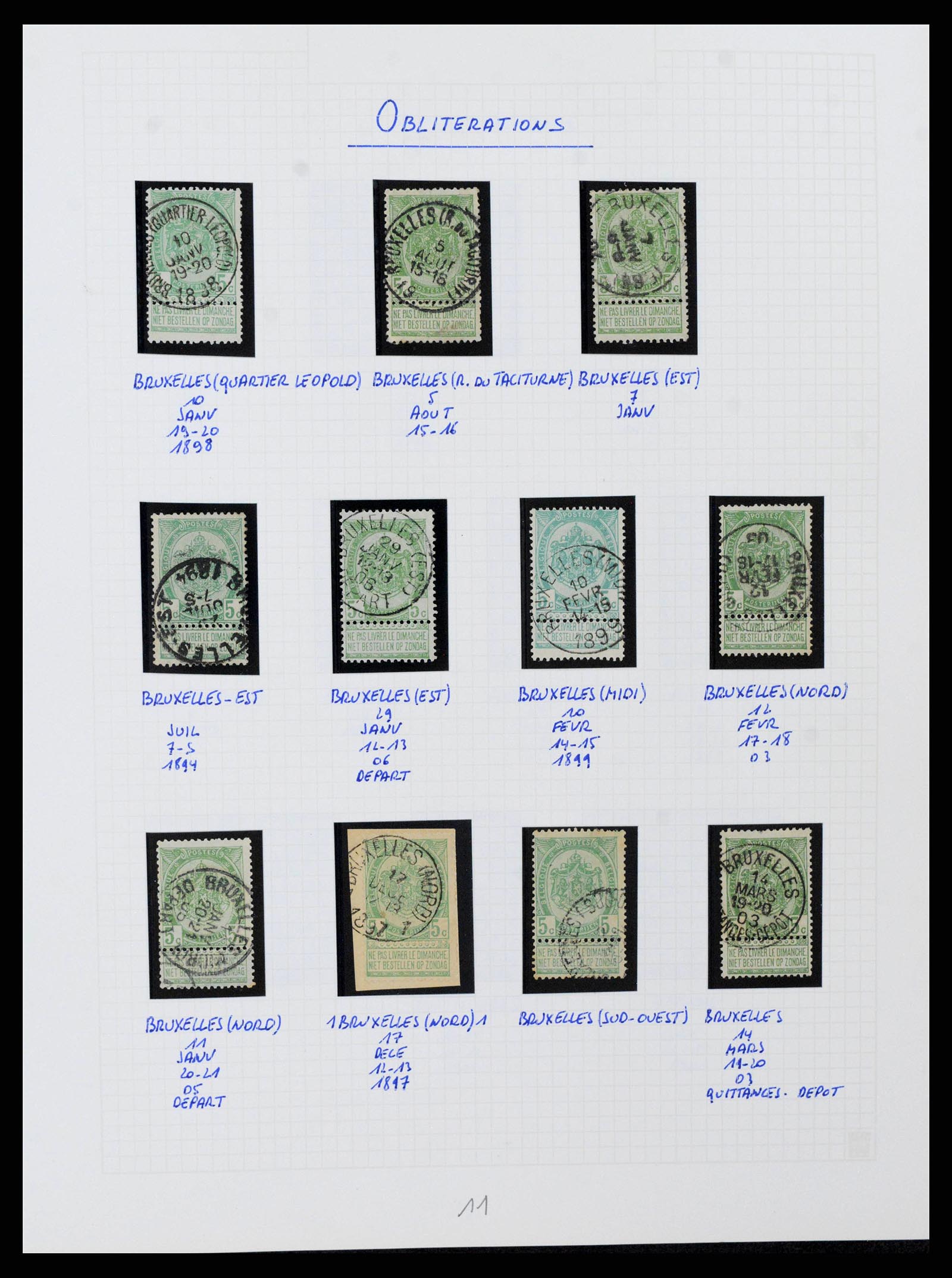38023 0072 - Postzegelverzameling 38023 België 1893-1900.