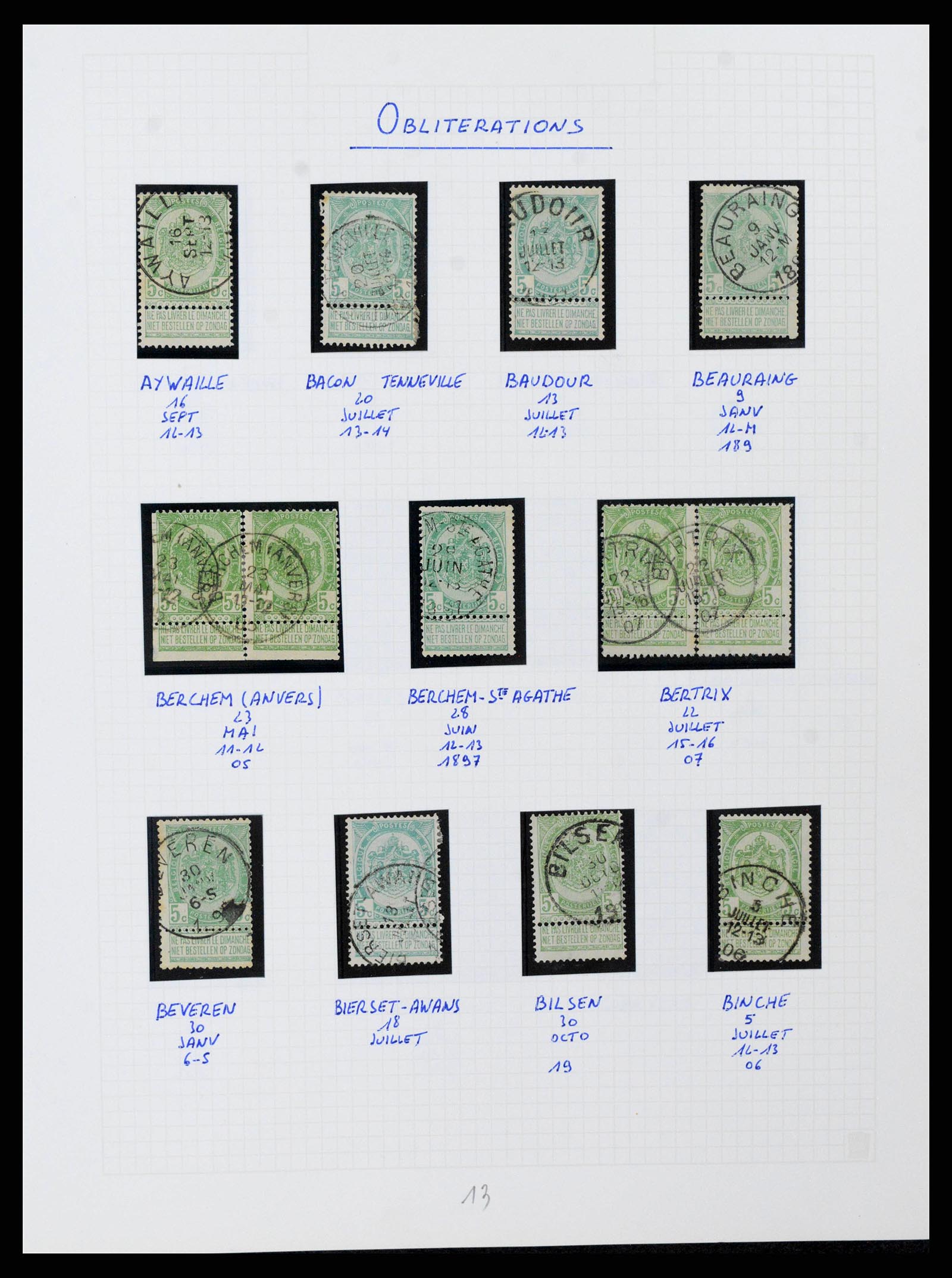 38023 0076 - Postzegelverzameling 38023 België 1893-1900.