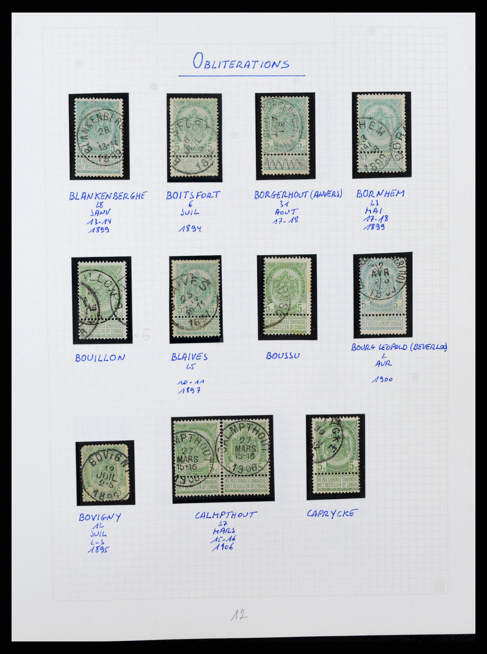 38023 0077 - Postzegelverzameling 38023 België 1893-1900.
