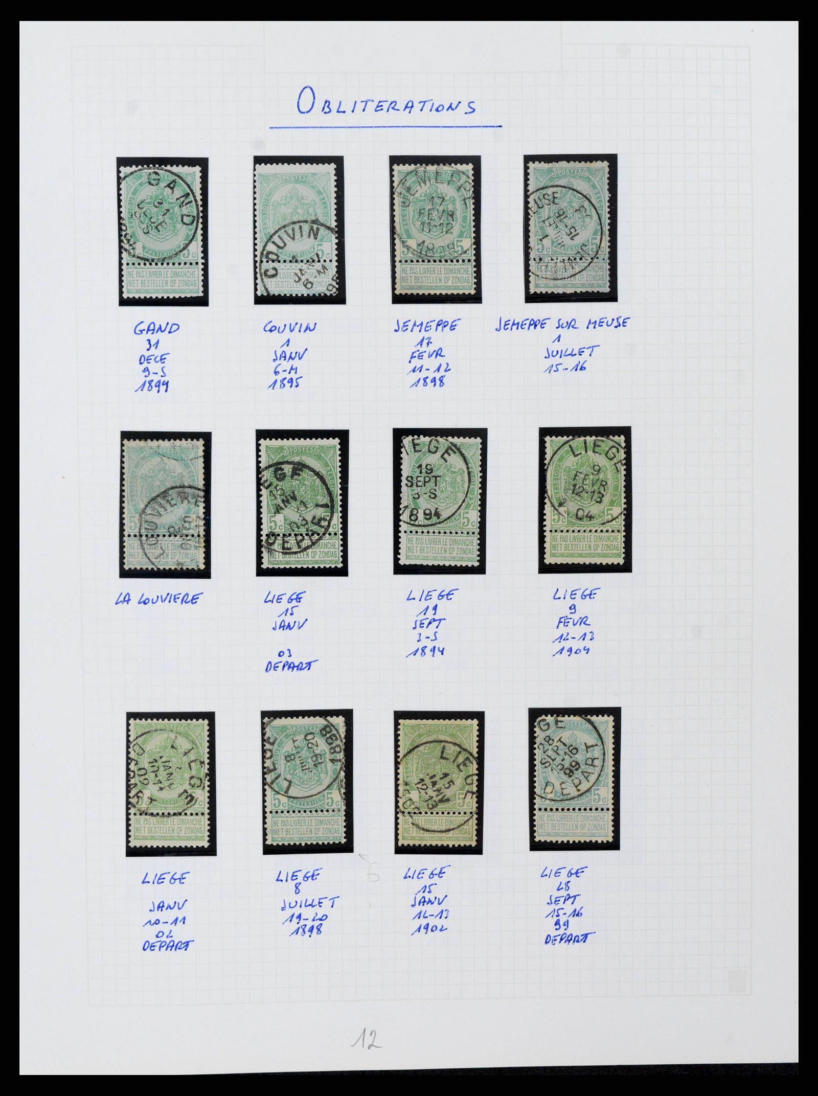 38023 0079 - Postzegelverzameling 38023 België 1893-1900.