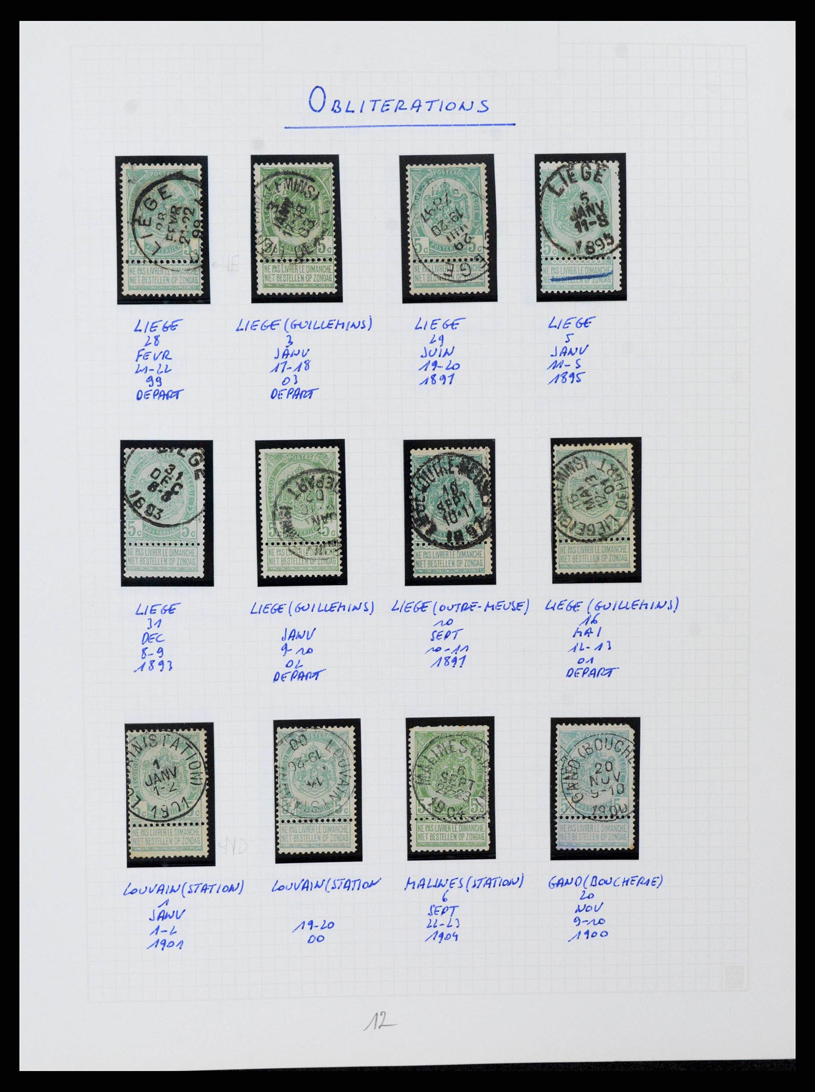 38023 0080 - Postzegelverzameling 38023 België 1893-1900.