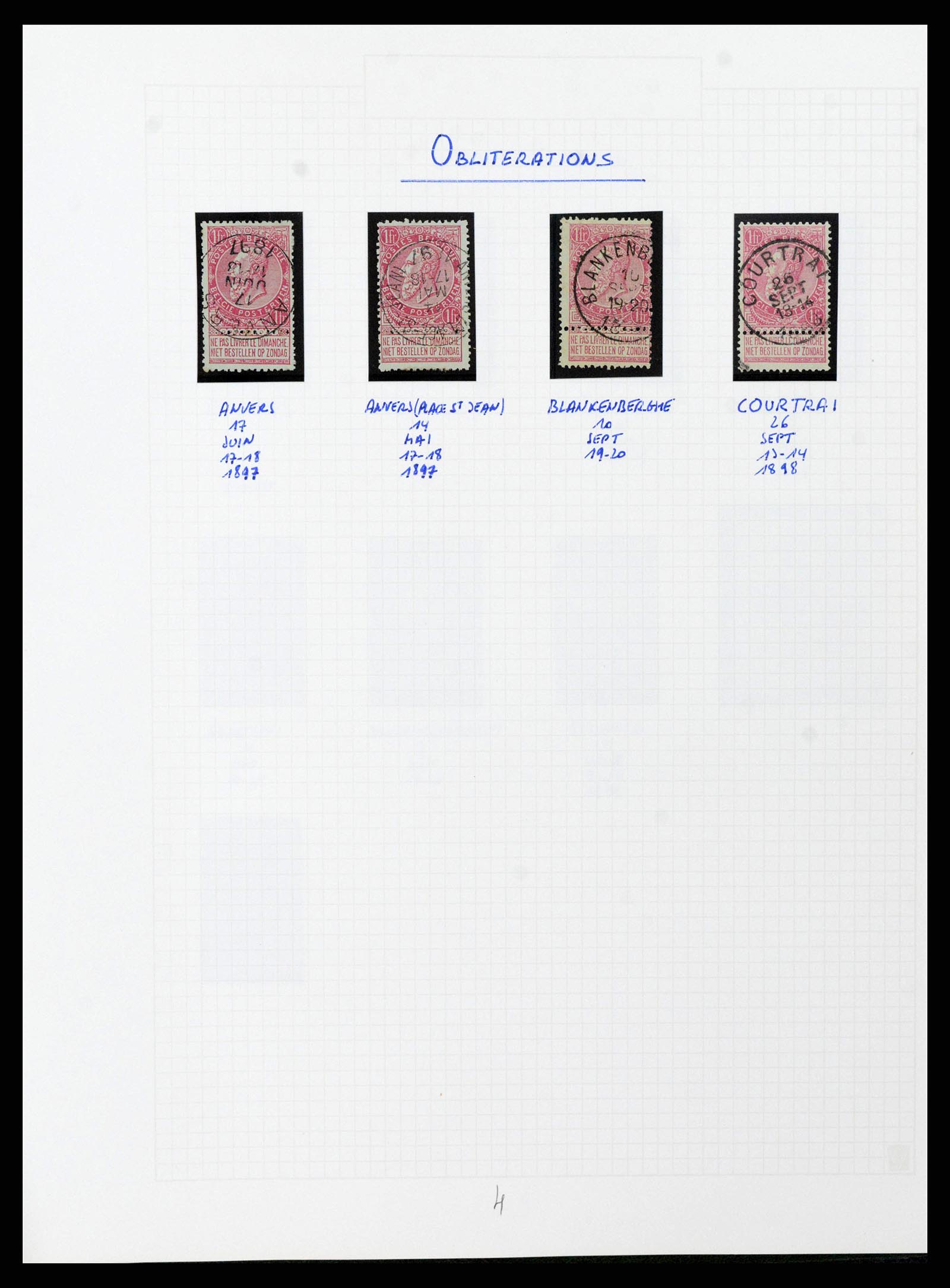 38023 0202 - Stamp collection 38023 Belgium 1893-1900.