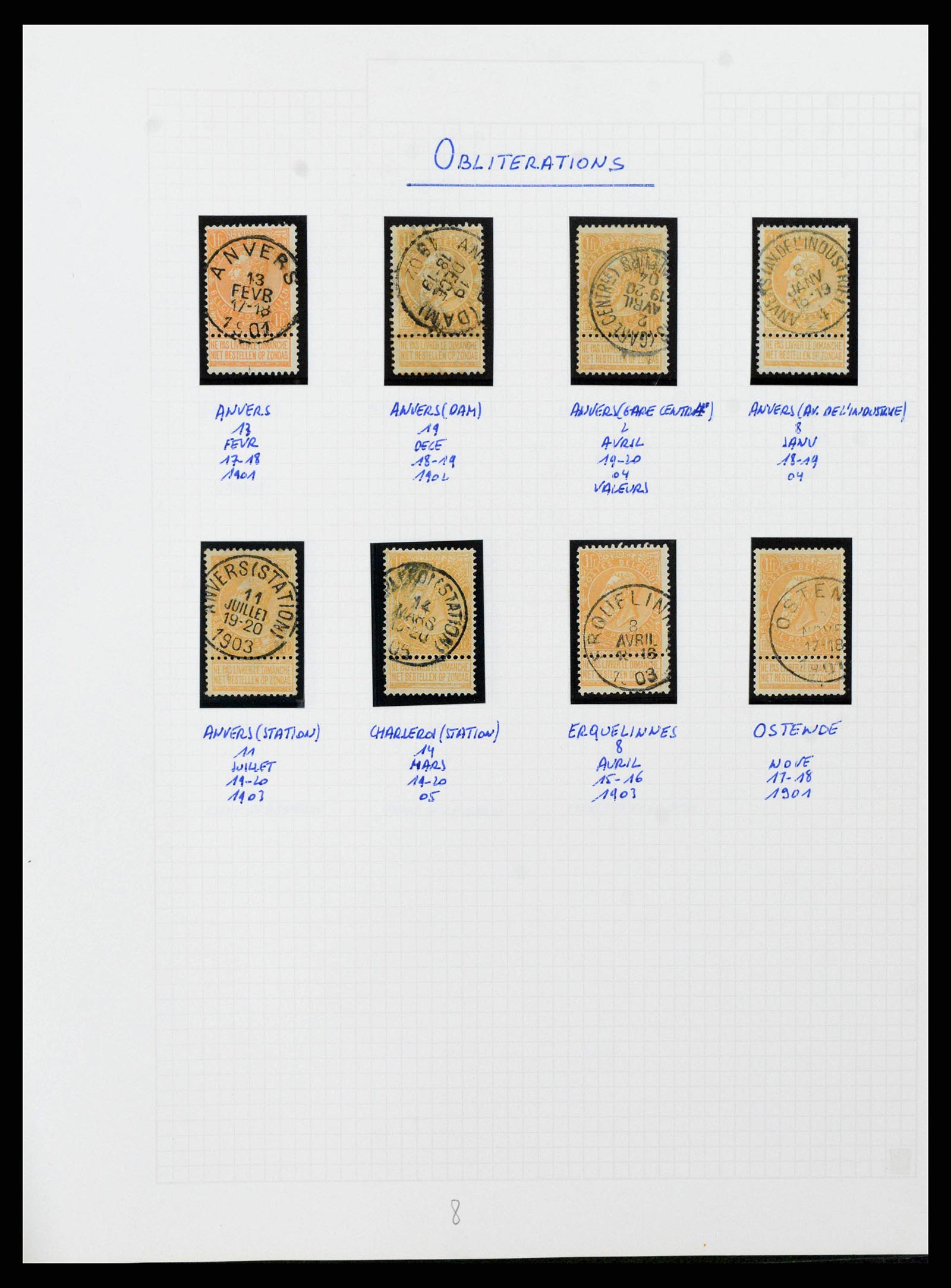 38023 0206 - Stamp collection 38023 Belgium 1893-1900.