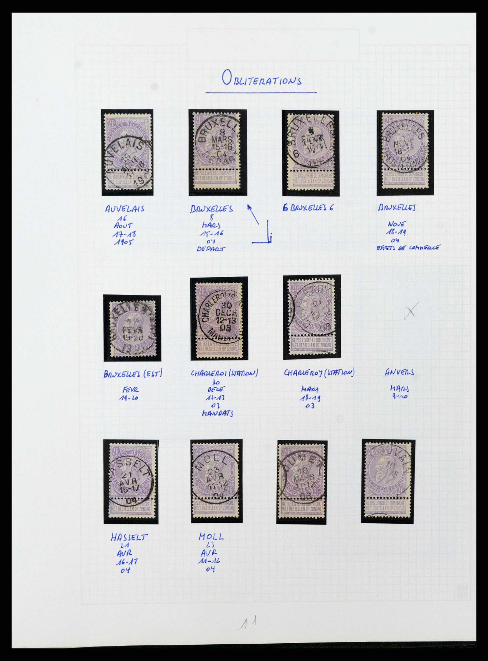 38023 0213 - Stamp collection 38023 Belgium 1893-1900.