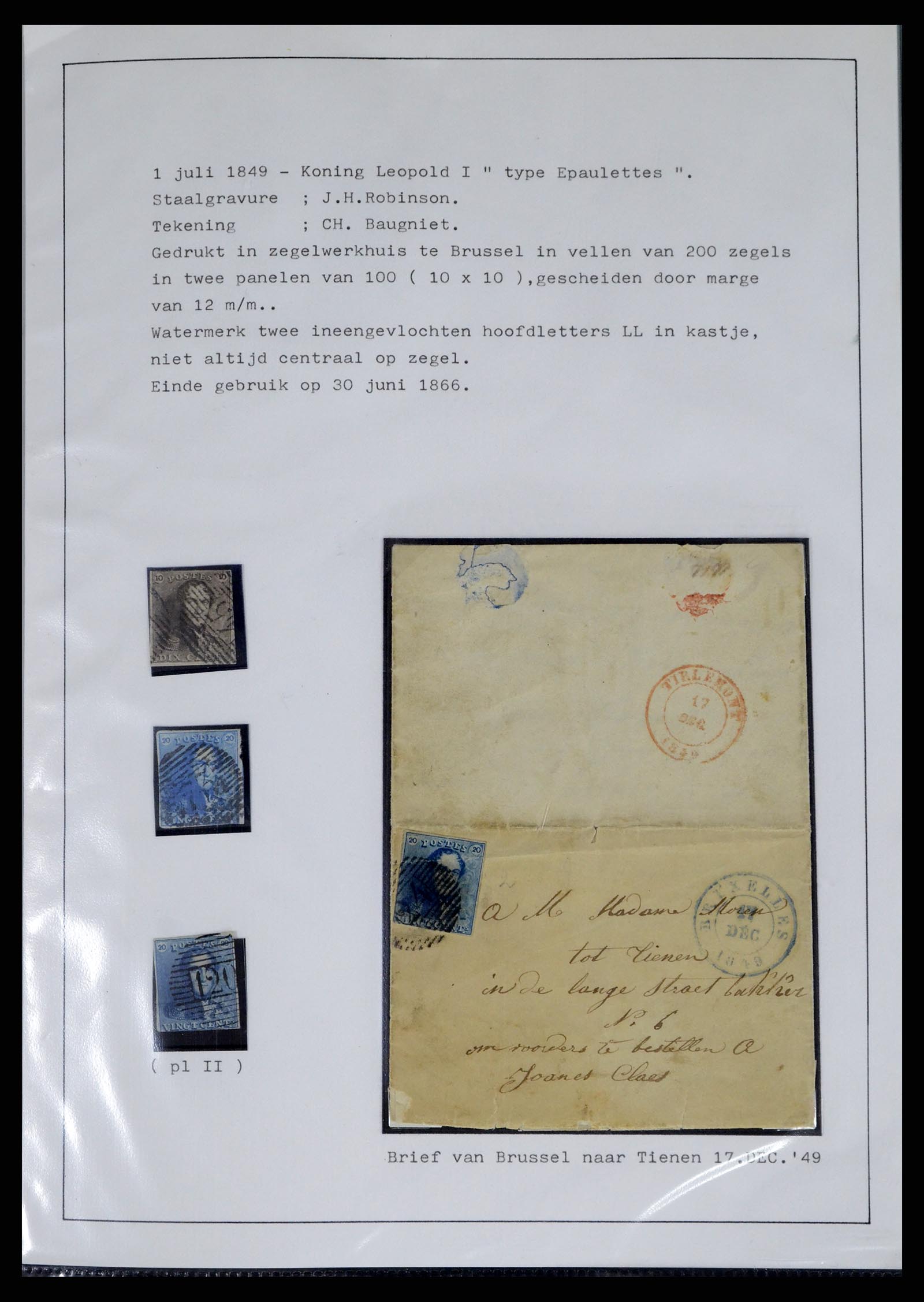 38033 0001 - Postzegelverzameling 38033 België klassiek 1849-1905.