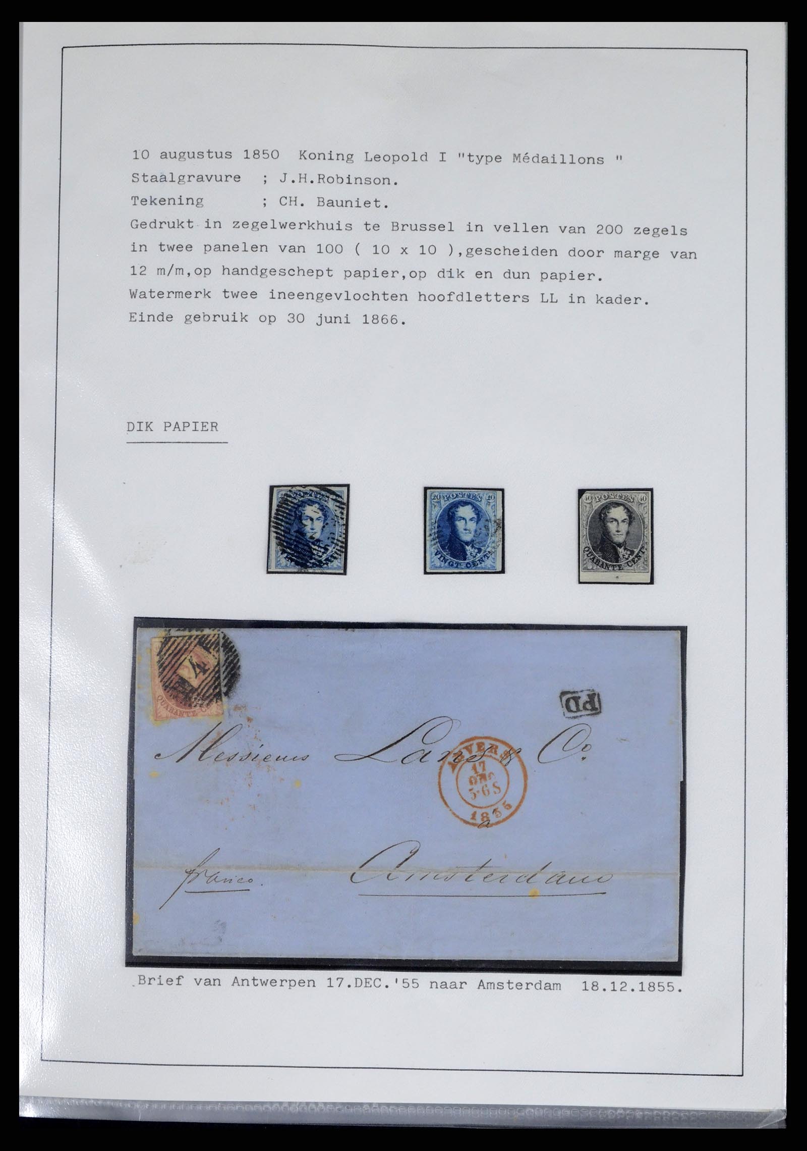 38033 0002 - Postzegelverzameling 38033 België klassiek 1849-1905.