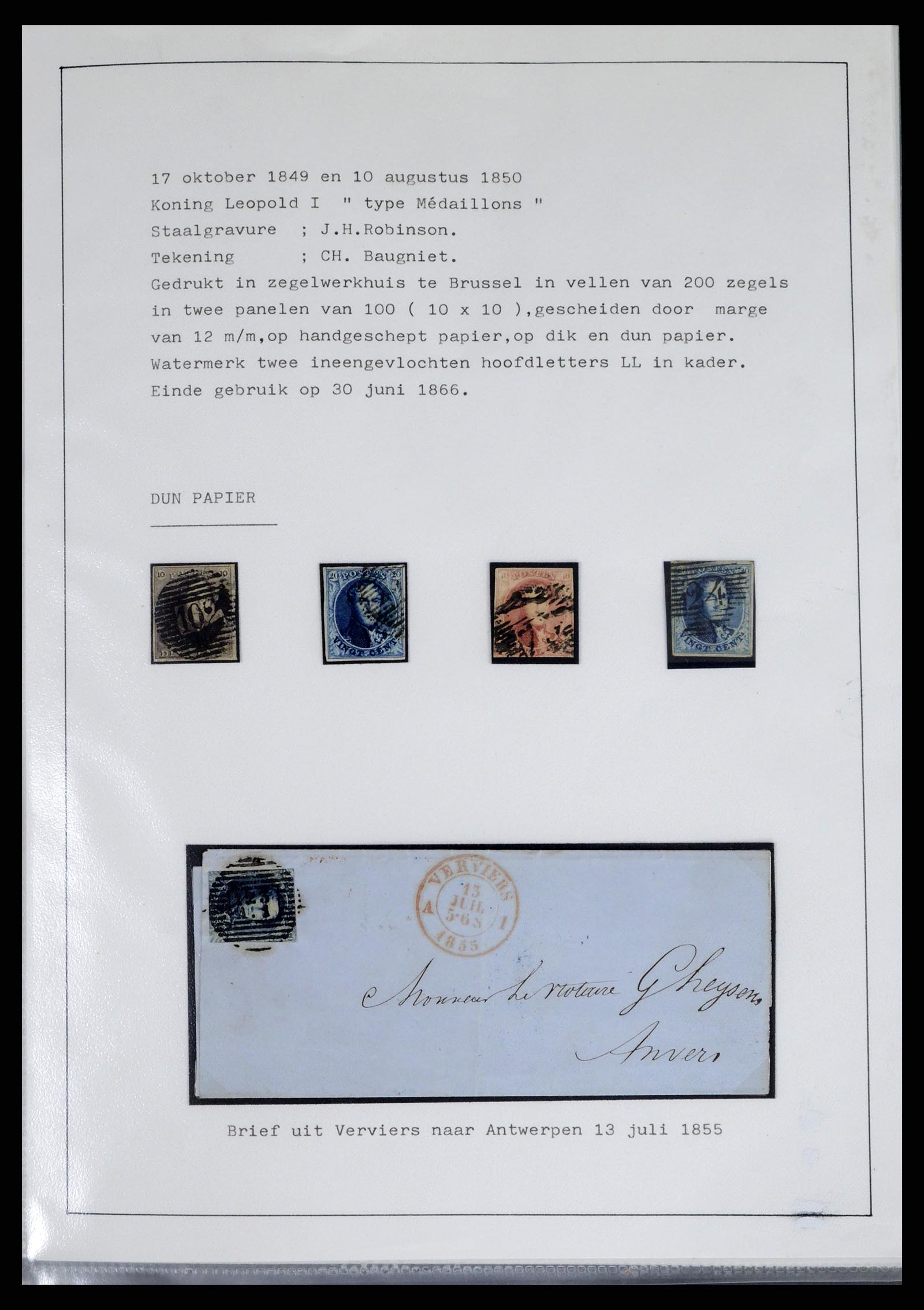 38033 0003 - Postzegelverzameling 38033 België klassiek 1849-1905.