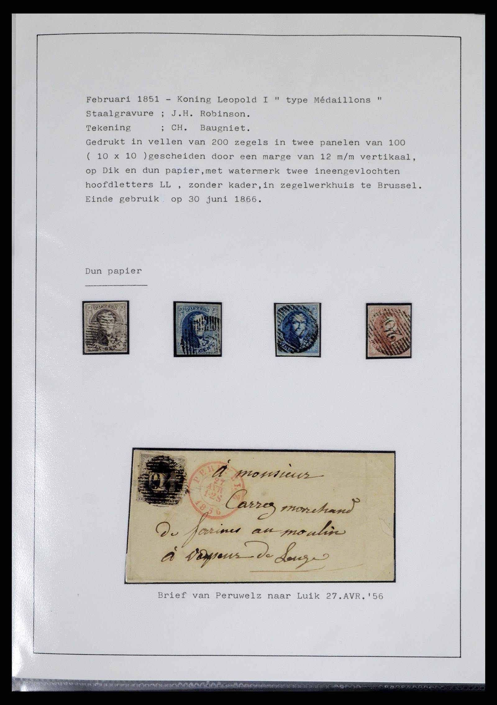 38033 0004 - Postzegelverzameling 38033 België klassiek 1849-1905.