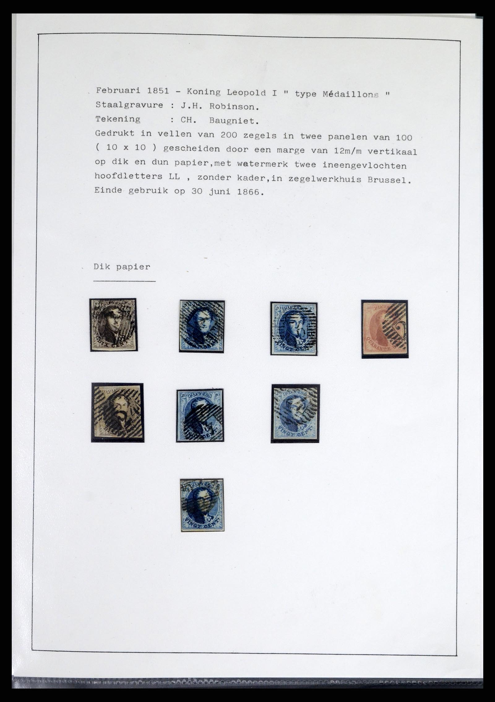 38033 0005 - Postzegelverzameling 38033 België klassiek 1849-1905.